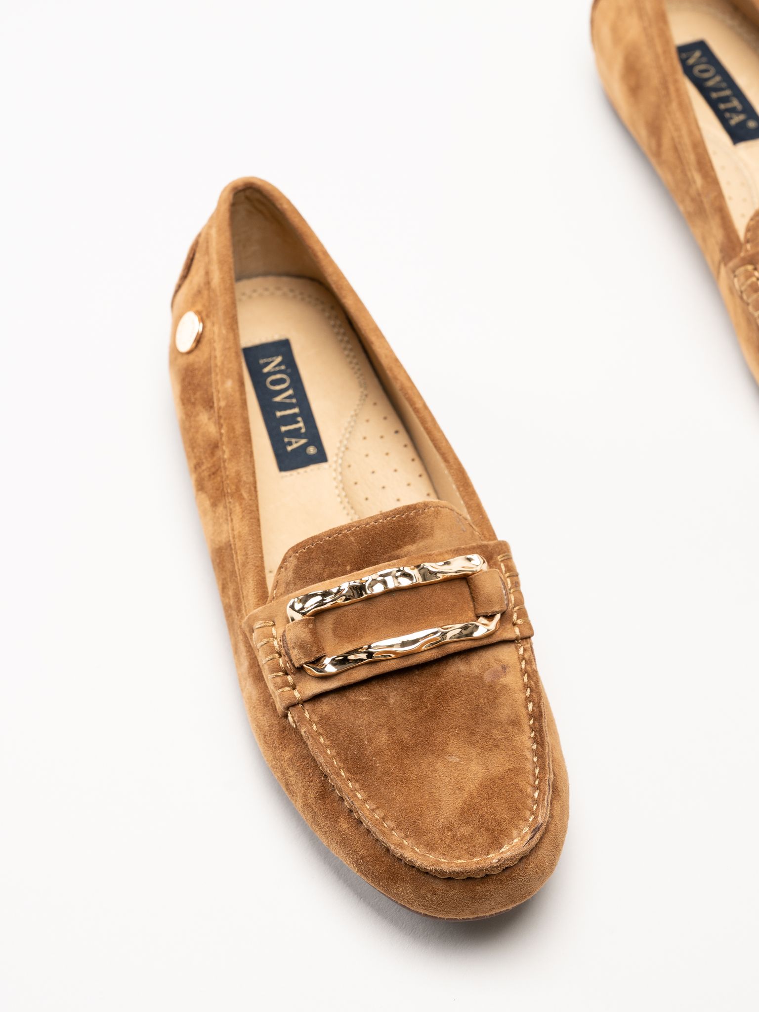 Novita - Parma - Ljusbruna loafers i mocka