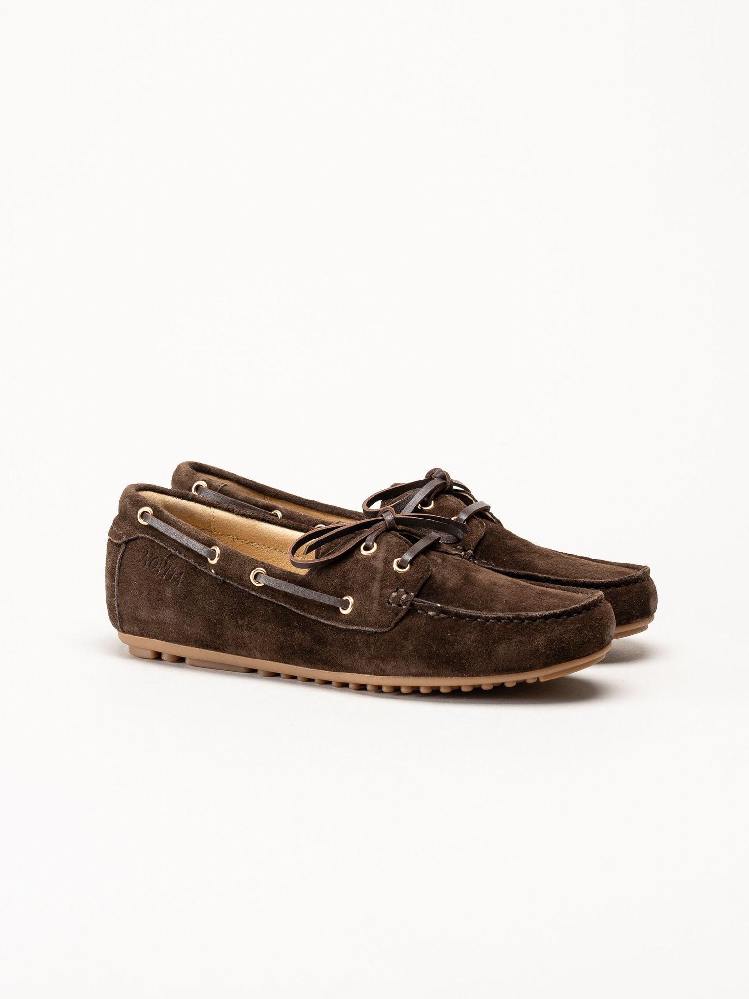 Novita - Palmi Sail - Mörkbruna loafers i mocka