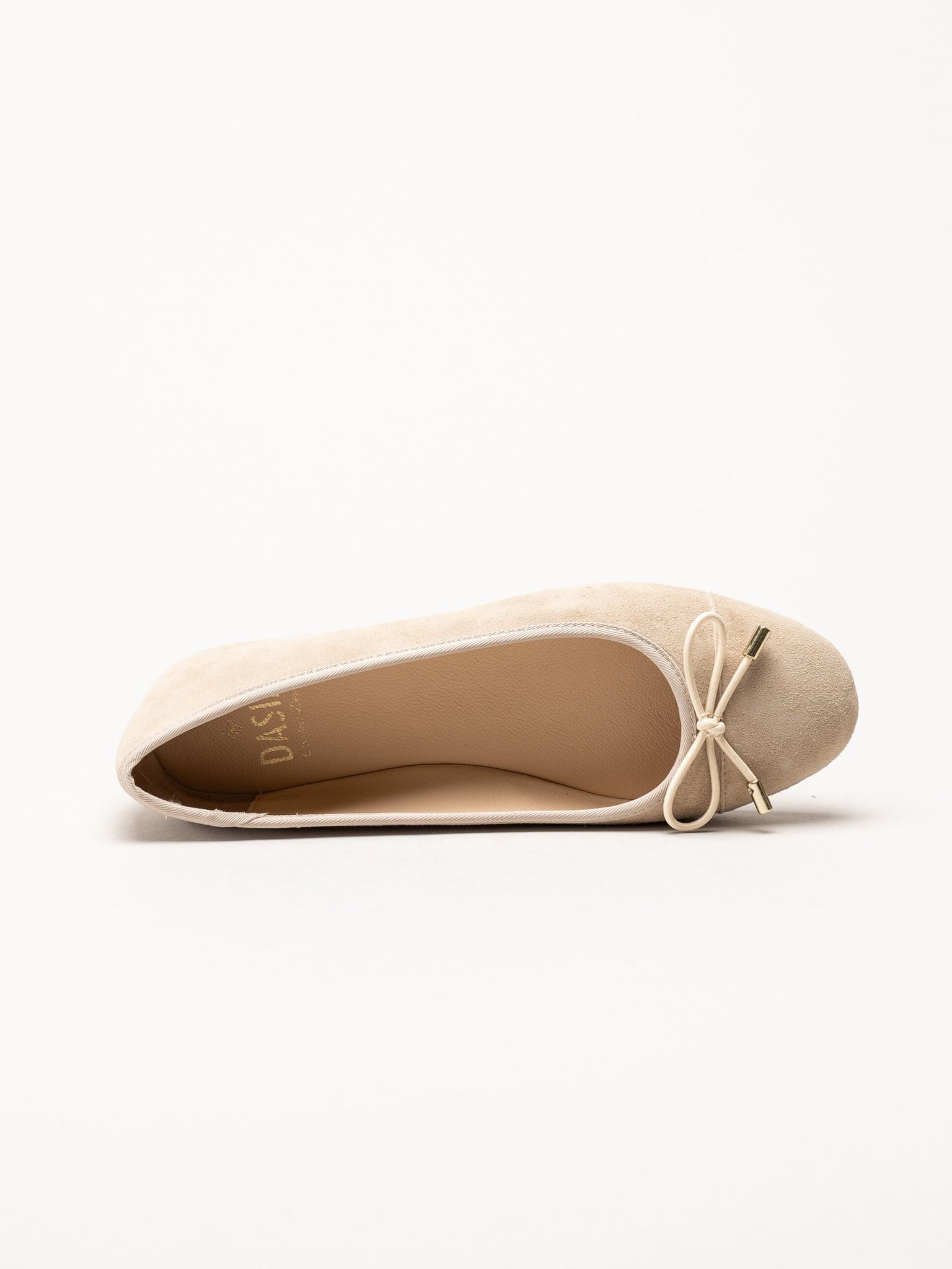 Dasia - Cate - Beige ballerinaskor i mocka