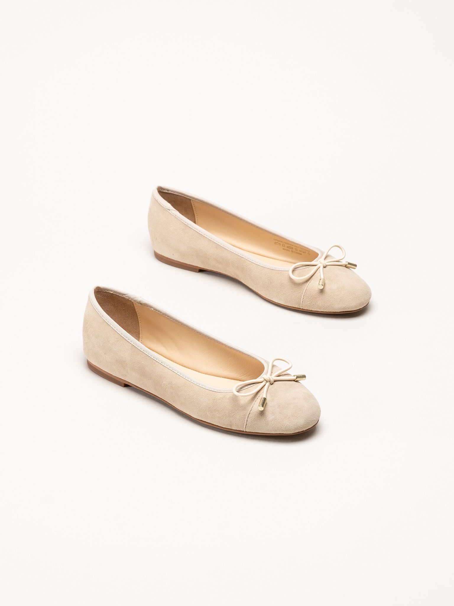 Dasia - Cate - Beige ballerinaskor i mocka
