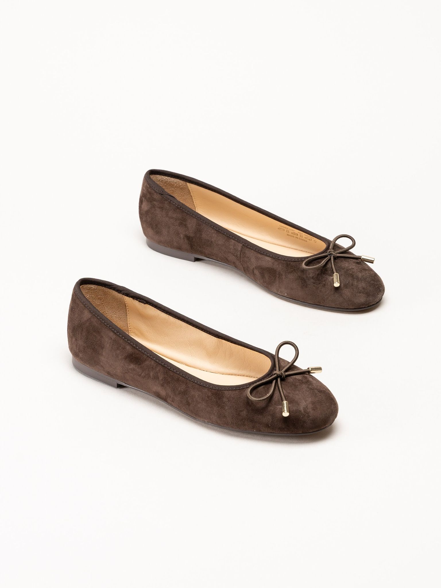 Dasia - Cate - Bruna ballerinaskor i mocka