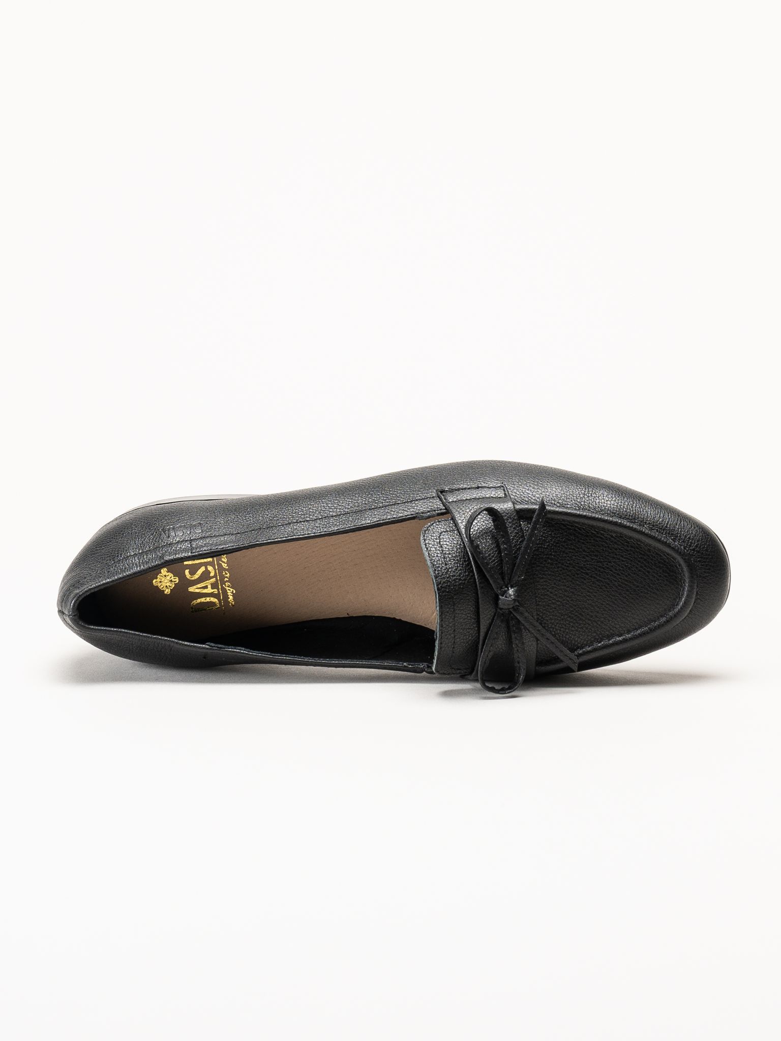 Dasia - Shelly - Svarta loafers i skinn