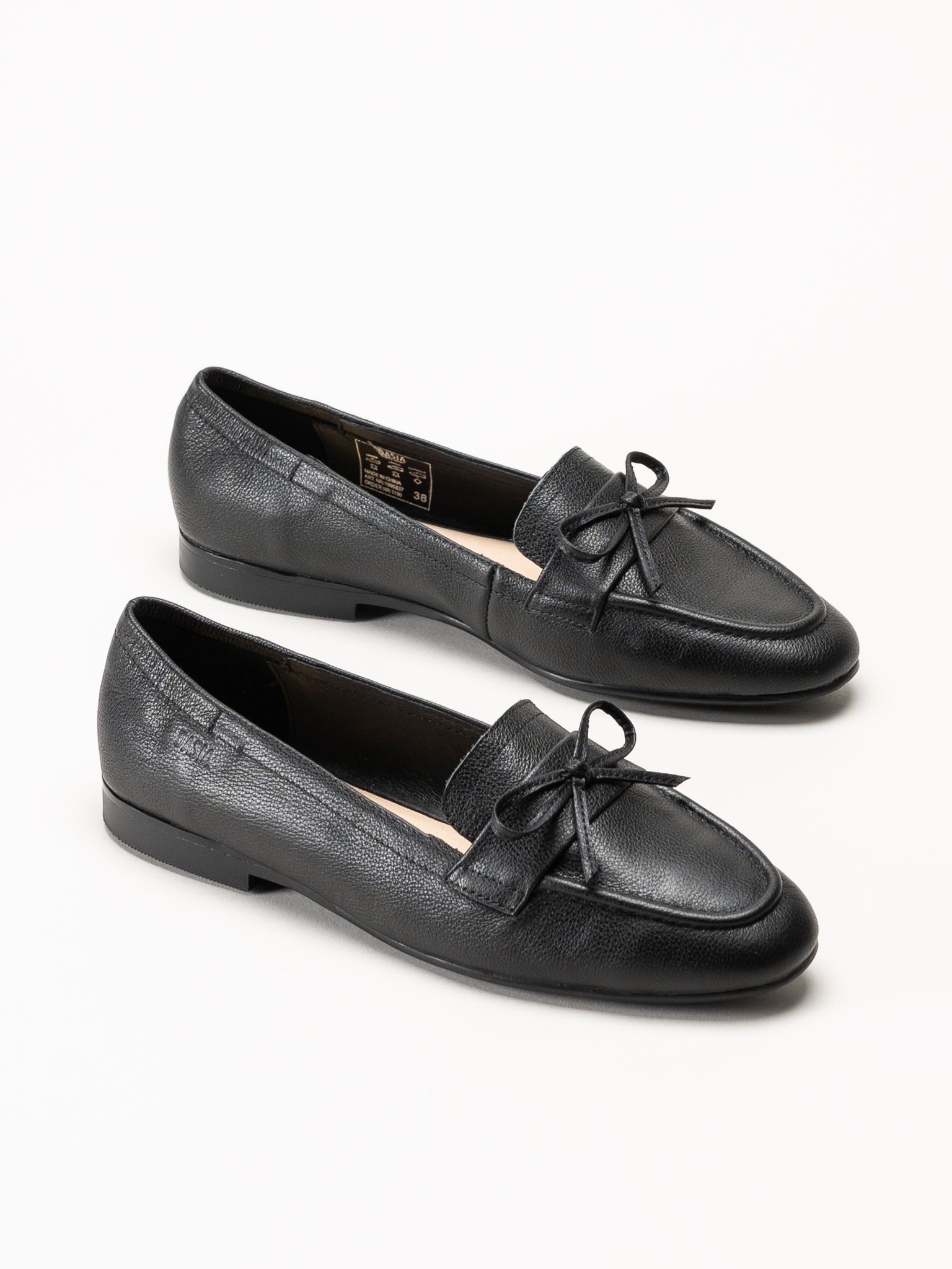 Dasia - Shelly - Svarta loafers i skinn