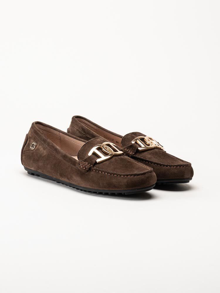 Novita - Parma Royal - Mörkbruna loafers i mocka