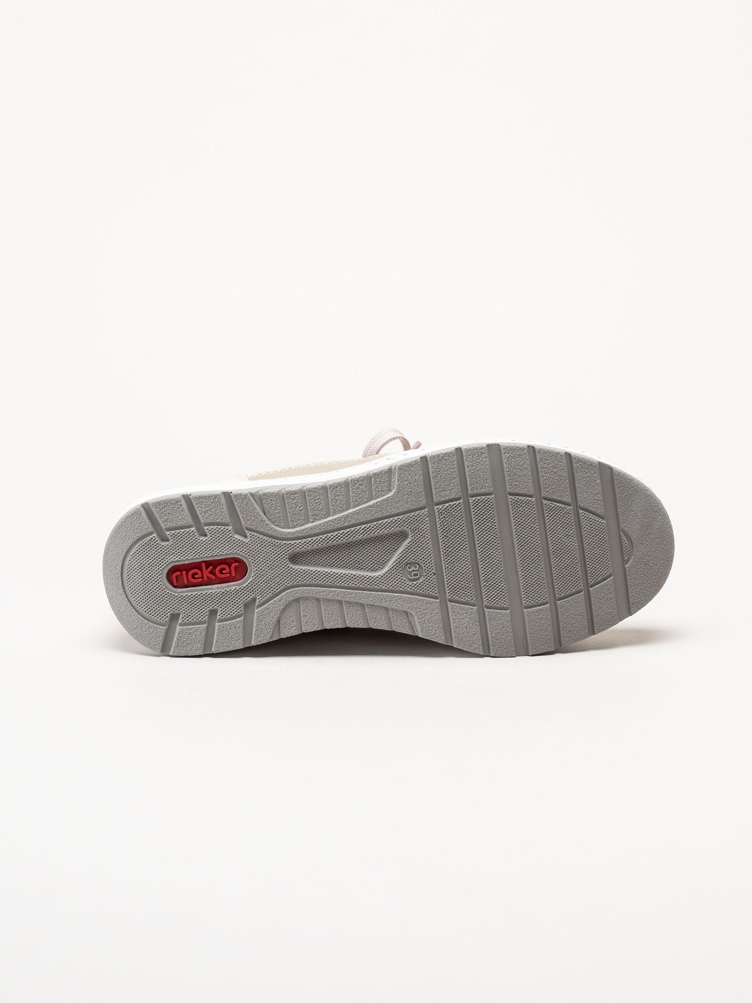 Rieker - Beige sneakers i skinnimitation