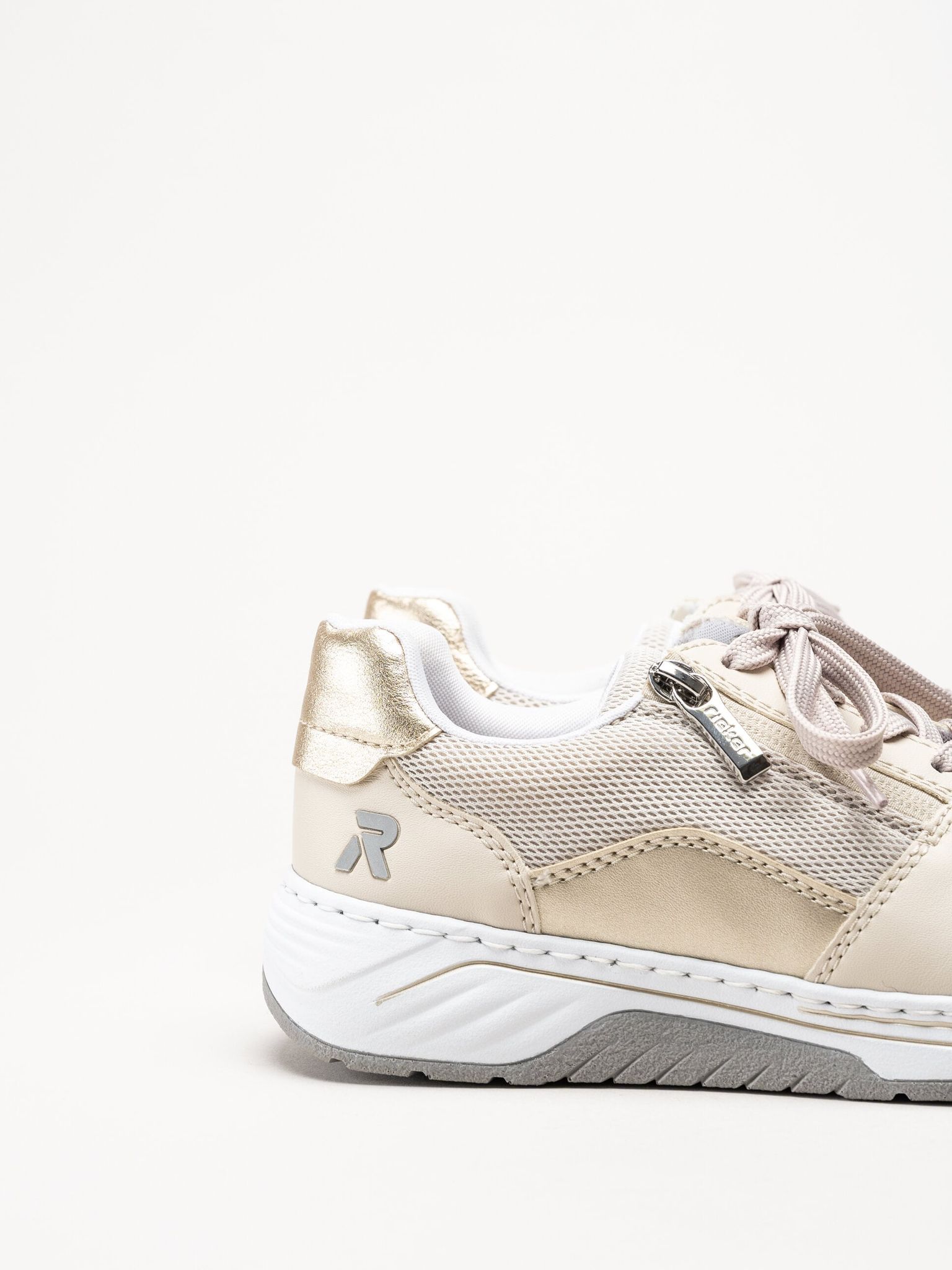 Rieker - Beige sneakers i skinnimitation