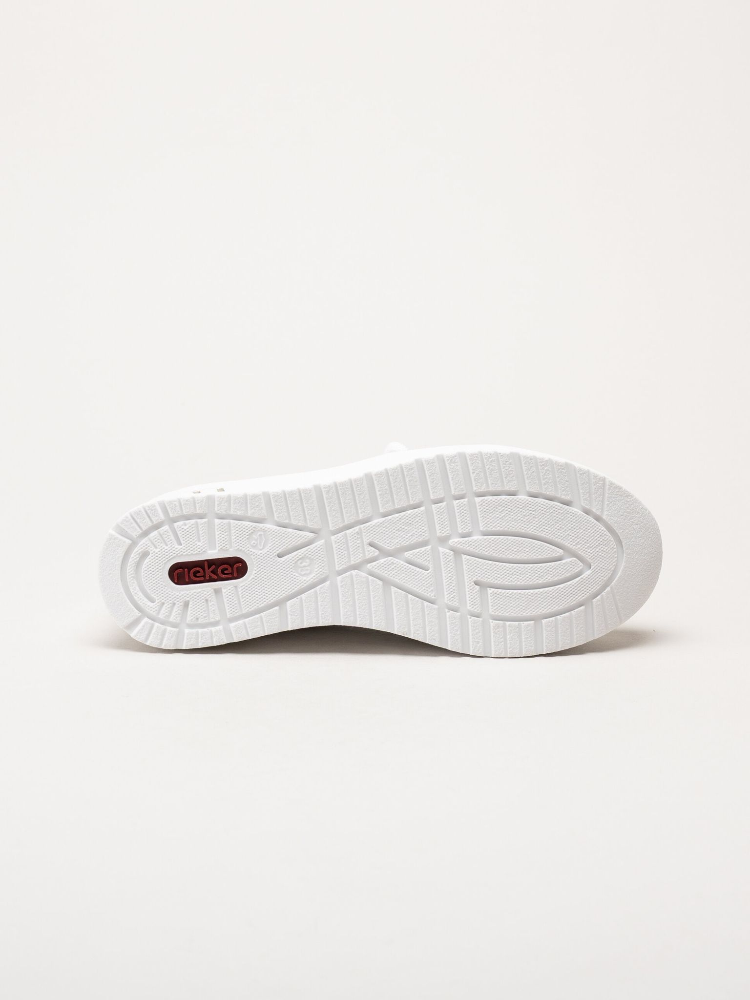 Rieker - Vita sneakers i skinnimitation