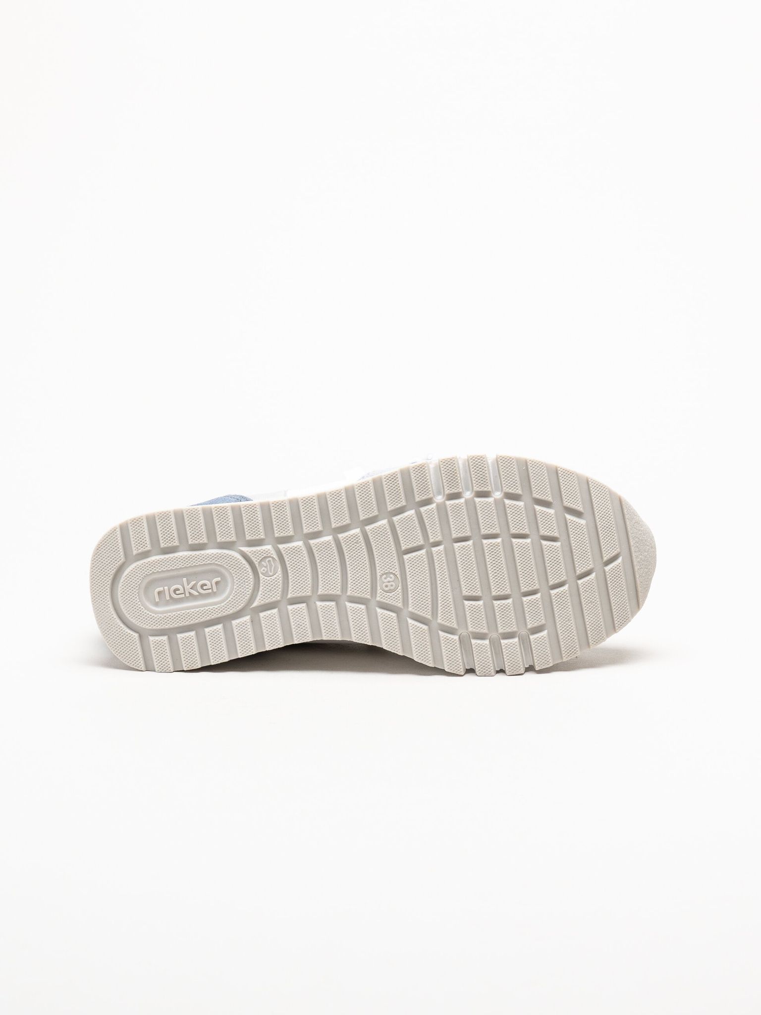 Rieker - Ljusblå sneakers i mocka och skinn