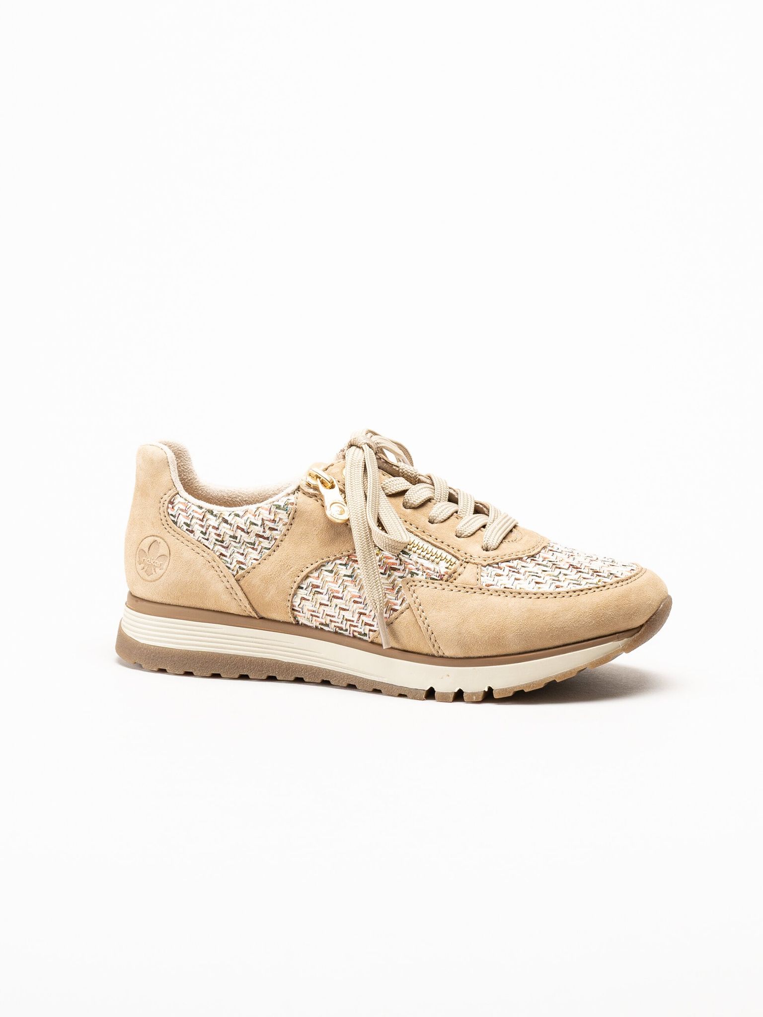 Rieker - Beige sneakers i mocka