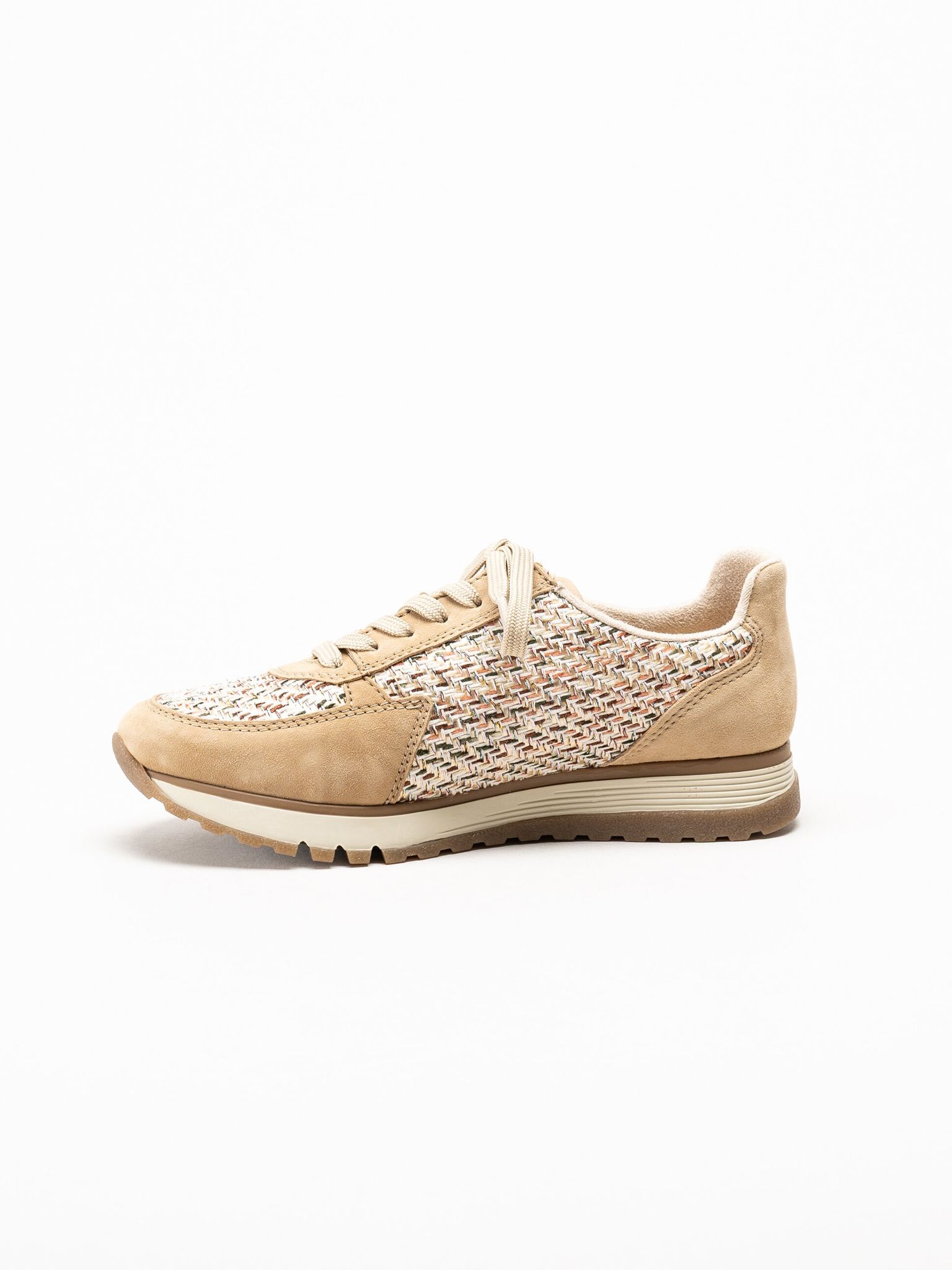 Rieker - Beige sneakers i mocka
