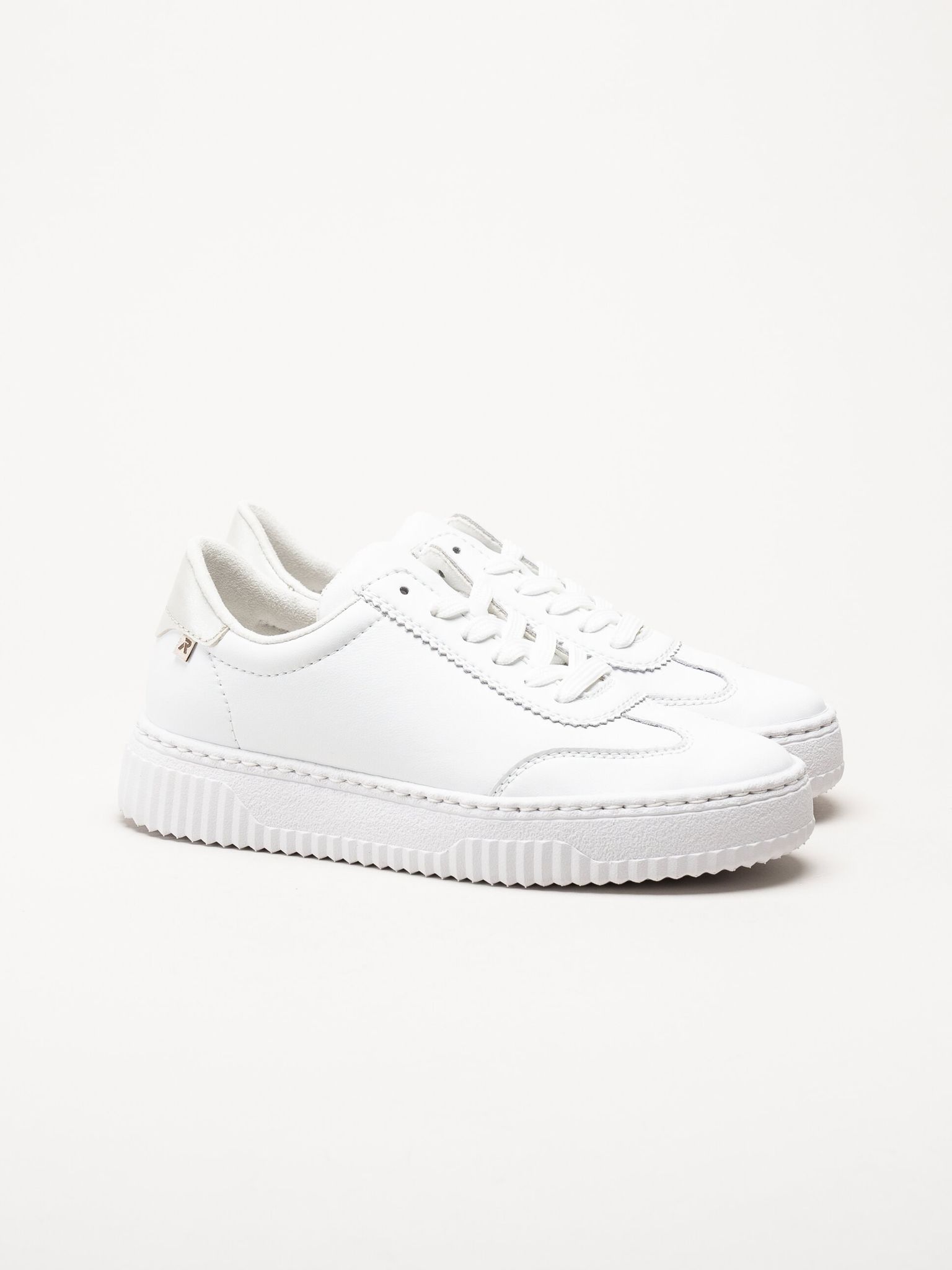 Rieker - Vita sneakers i skinn
