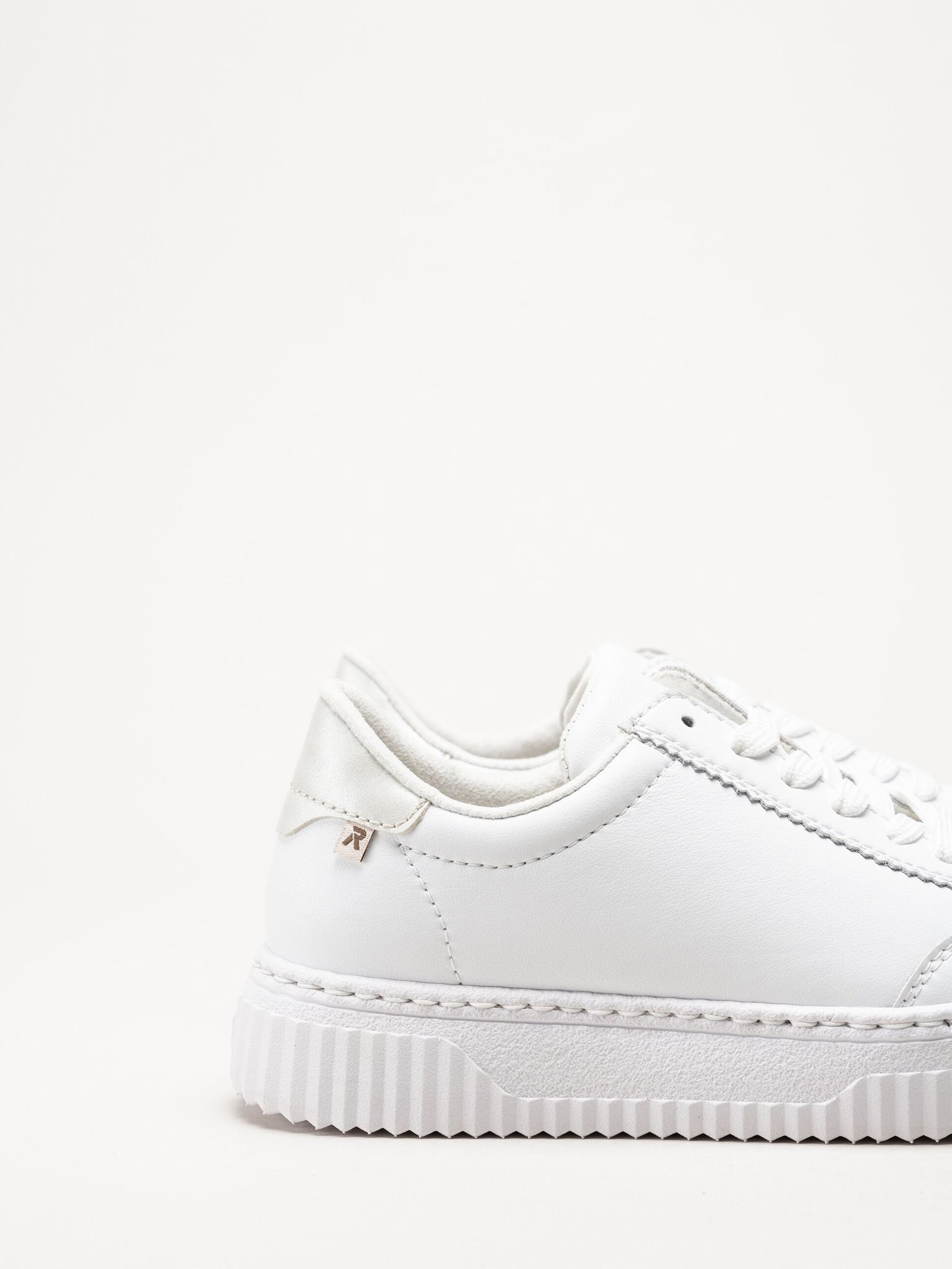 Rieker - Vita sneakers i skinn