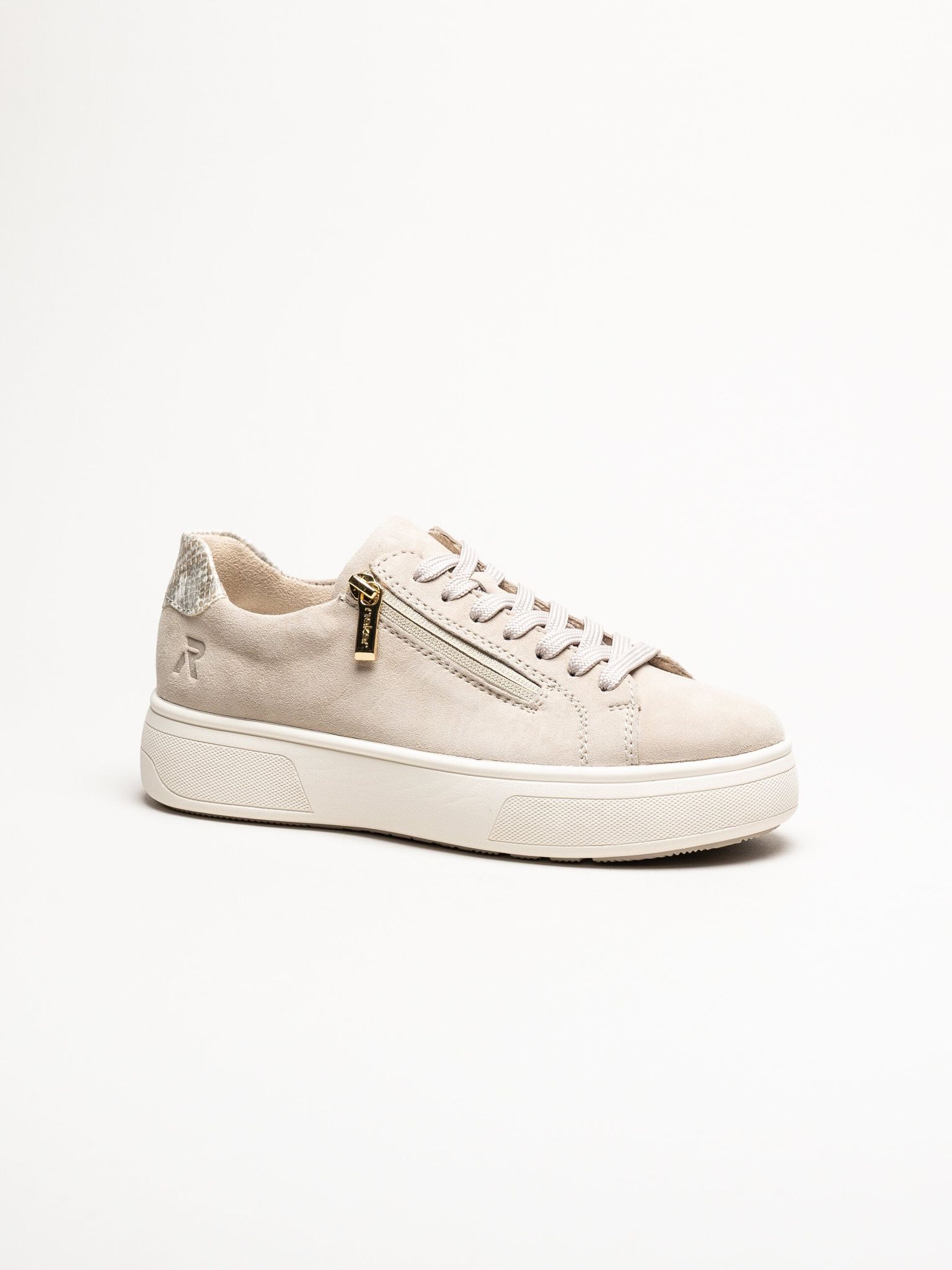 Rieker - Beige sneakers i nubuck