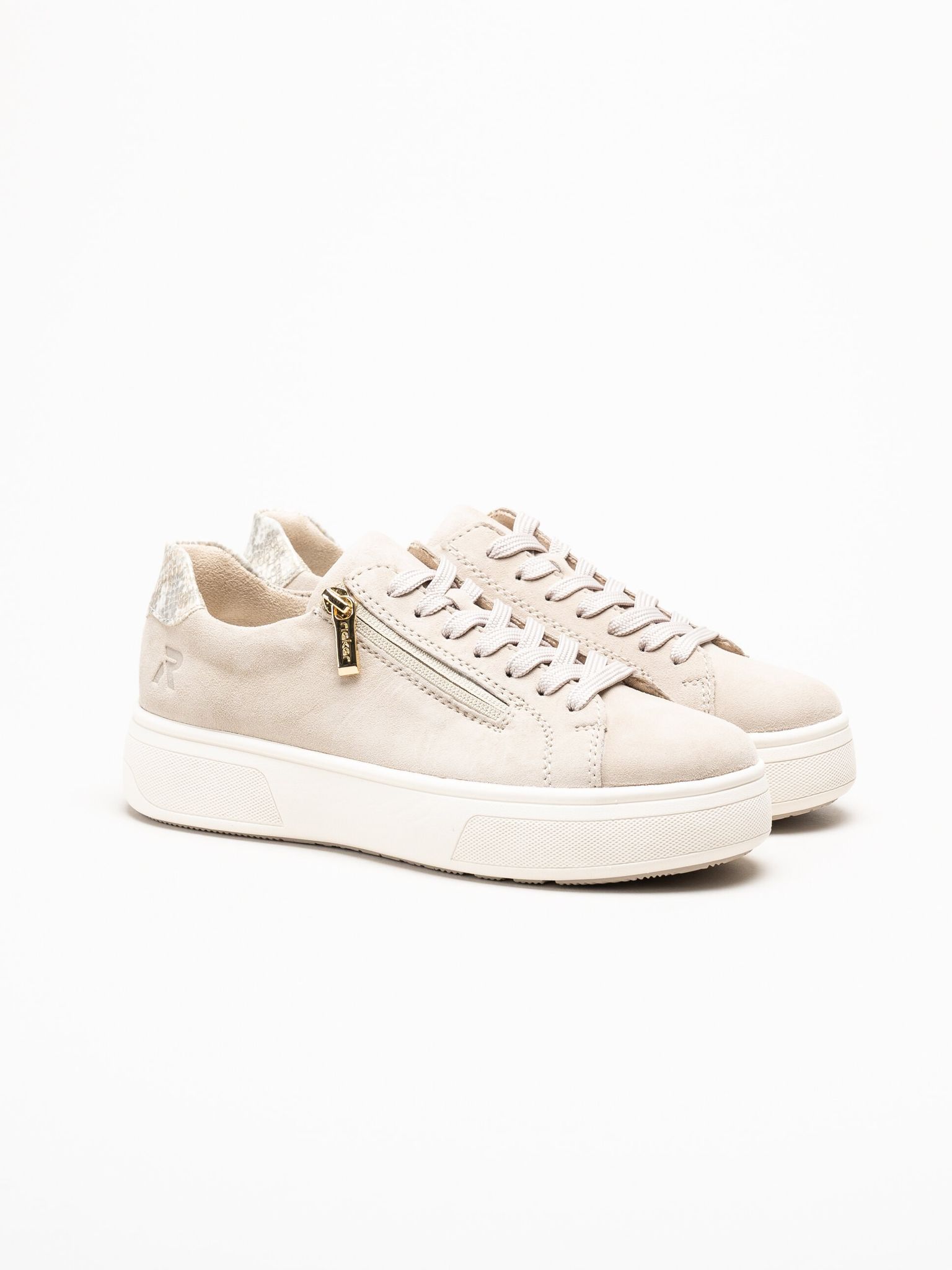 Rieker - Beige sneakers i nubuck