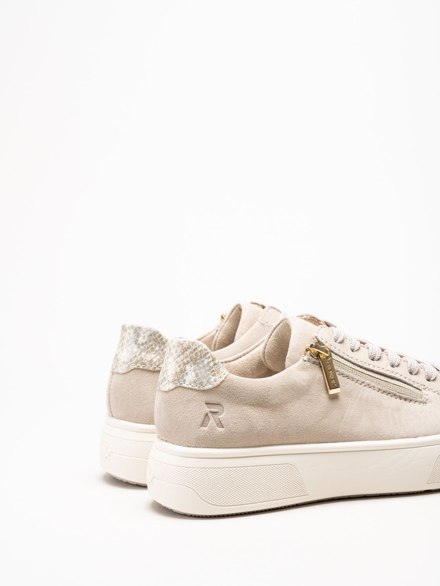 Rieker - Beige sneakers i nubuck