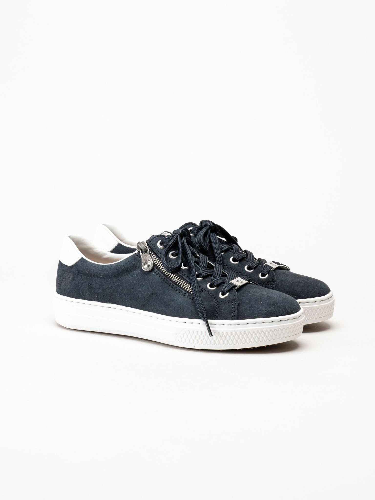 Rieker - Mörkblå sneakers med dragkedja