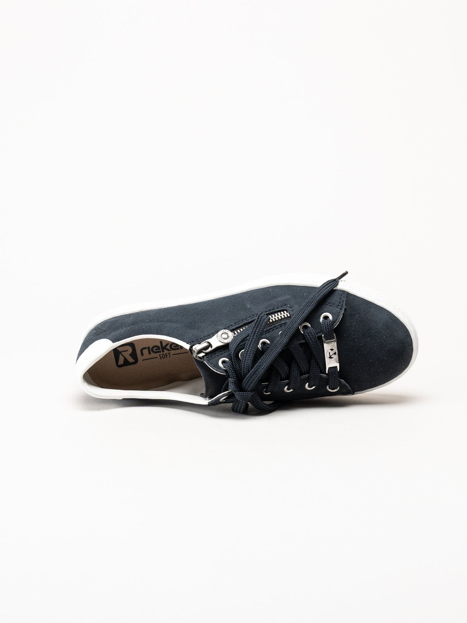 Rieker - Mörkblå sneakers med dragkedja