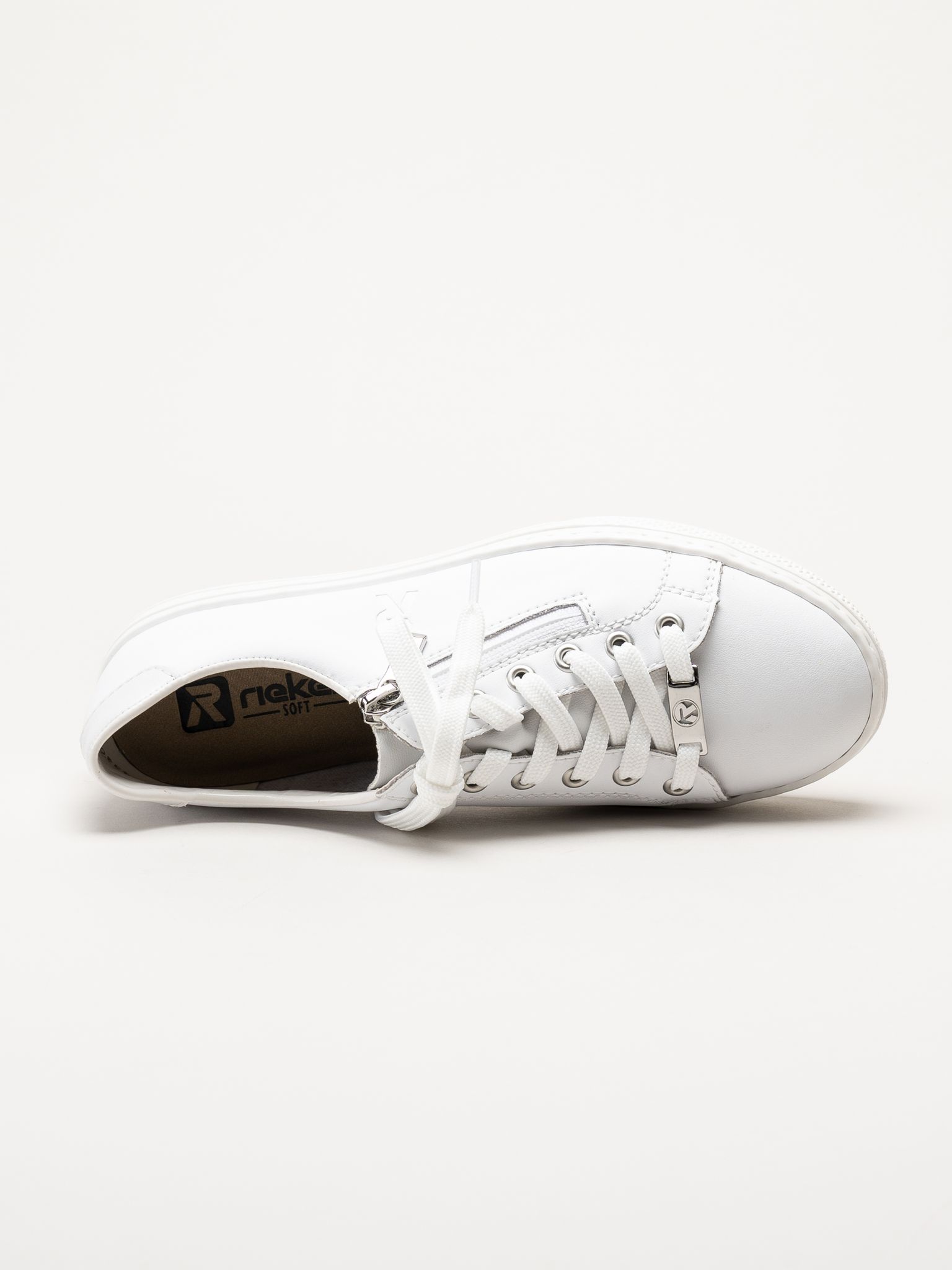 Rieker - Vita sneakers i skinn