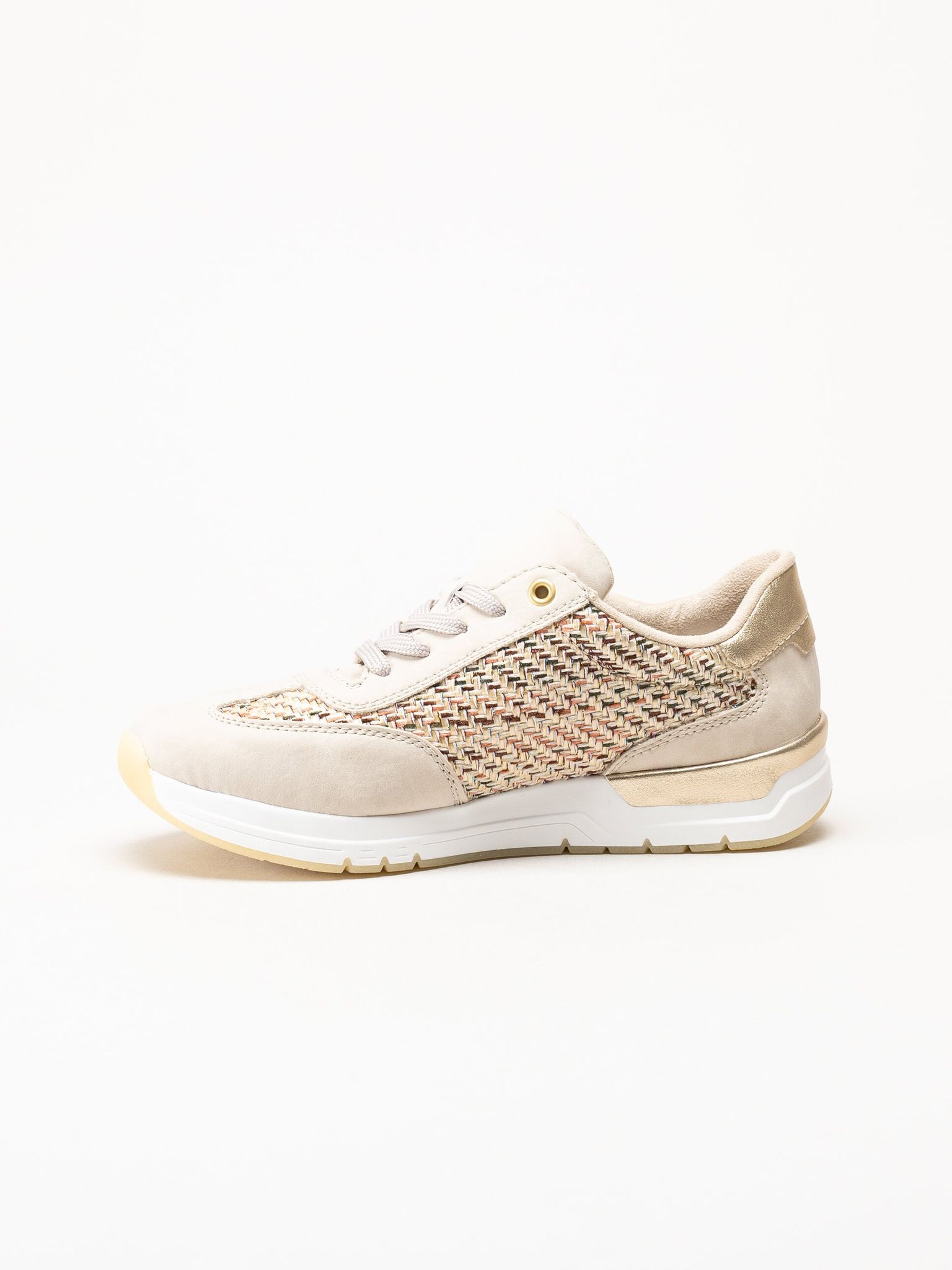 Rieker - Beige sneakers i textil
