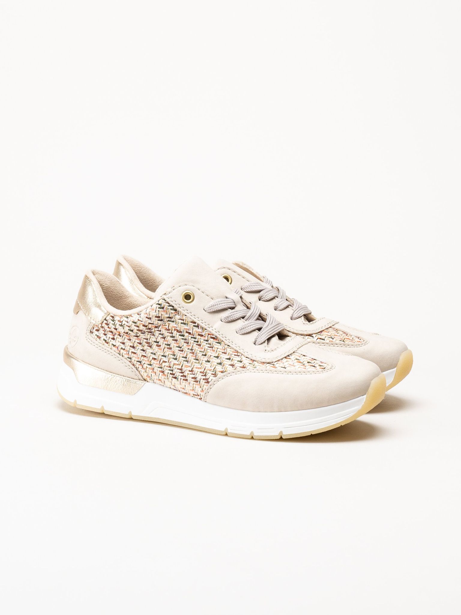 Rieker - Beige sneakers i textil