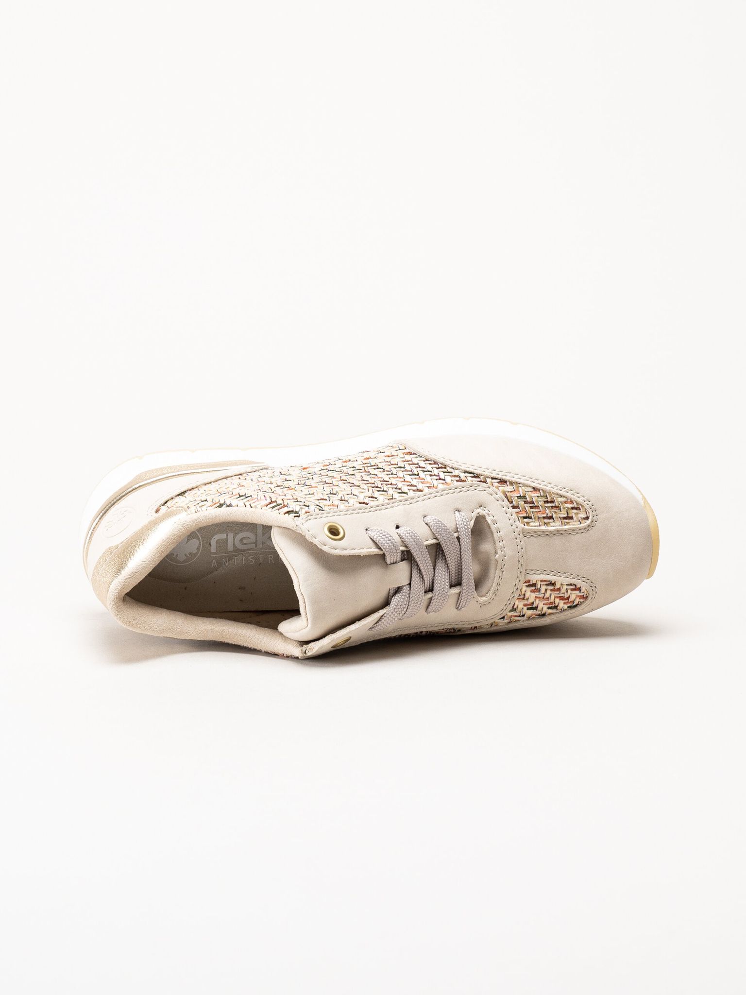 Rieker - Beige sneakers i textil