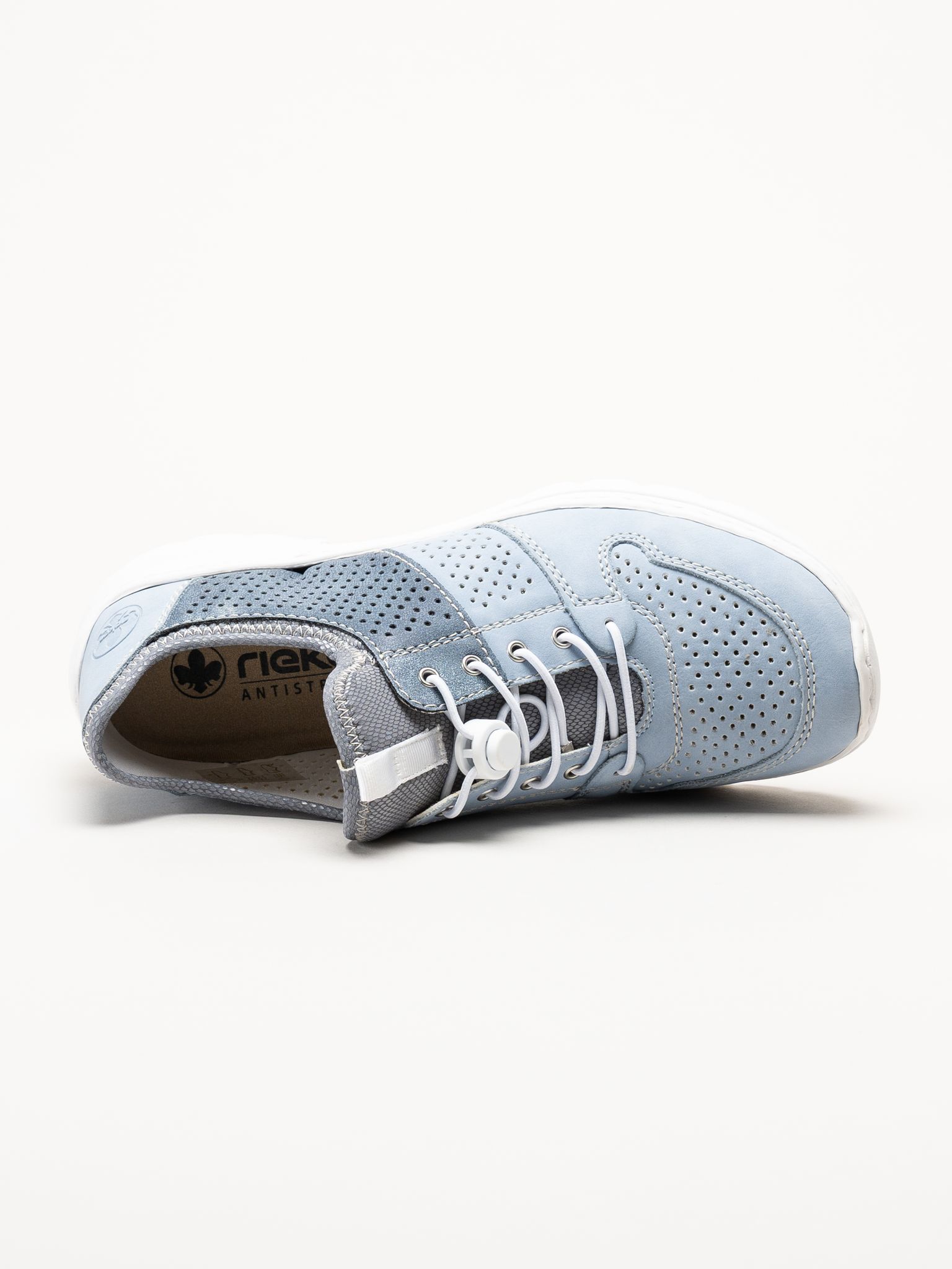 Rieker - Ljusblå slip on skor