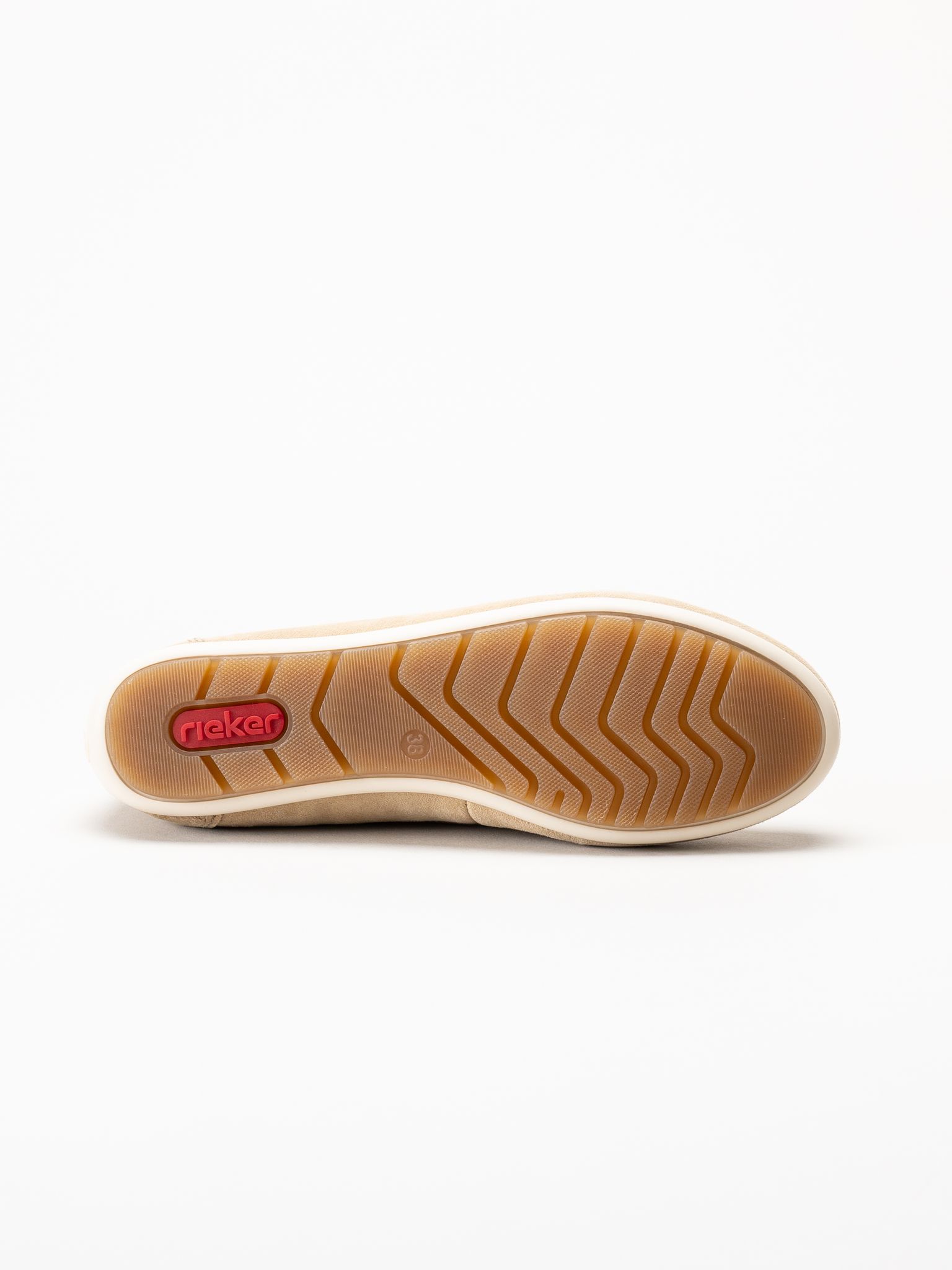 Rieker - Beige loafers i mocka