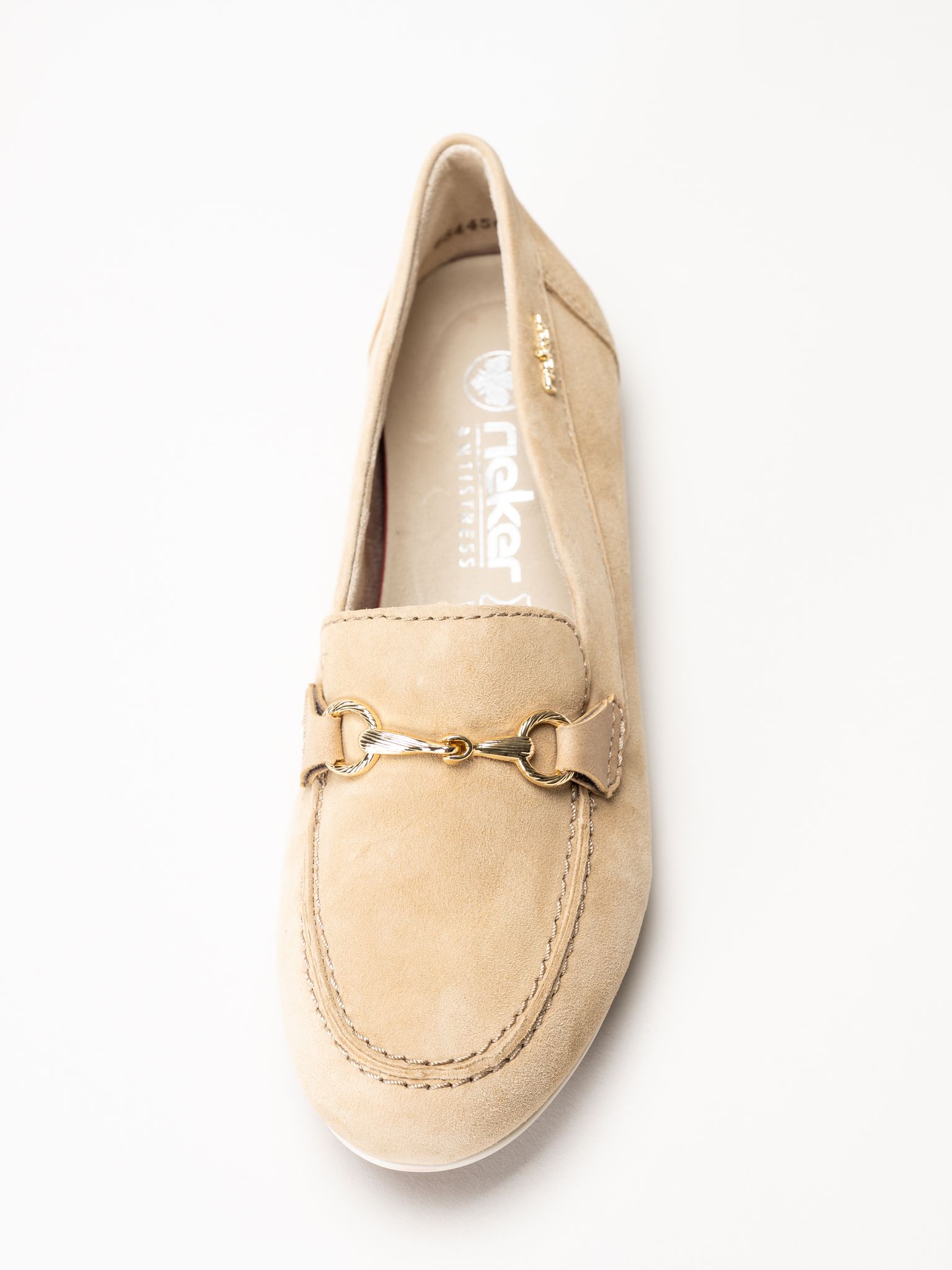Rieker - Beige loafers i mocka