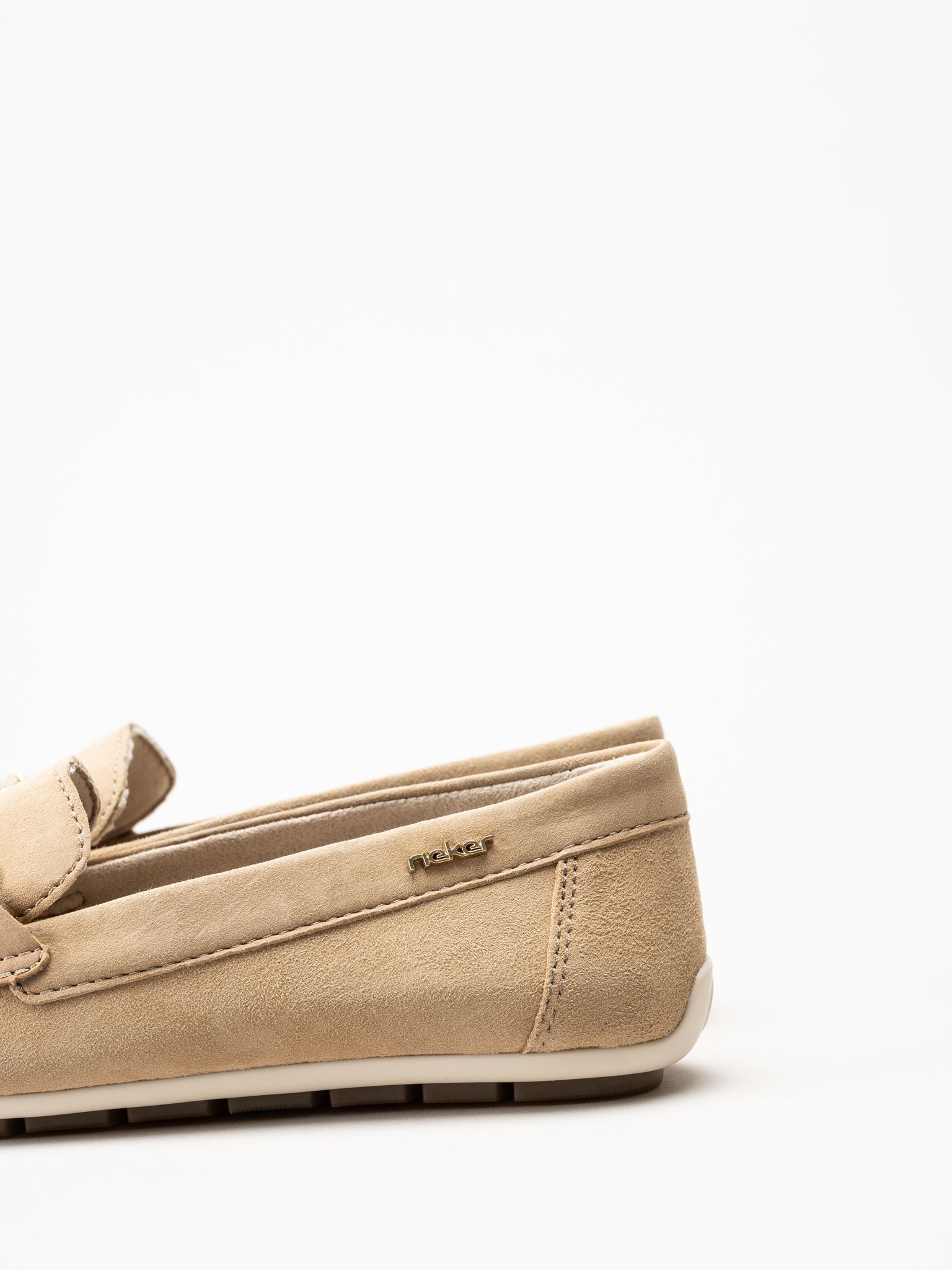 Rieker - Beige loafers i mocka