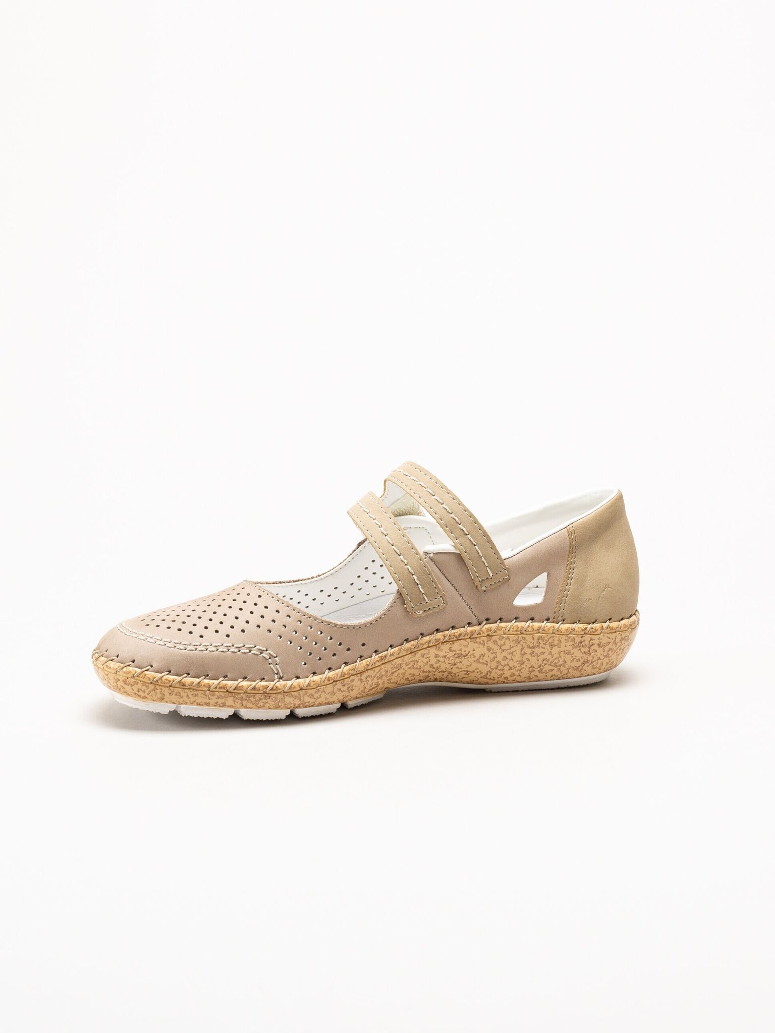 Rieker - Beige ballerinasko med sleif