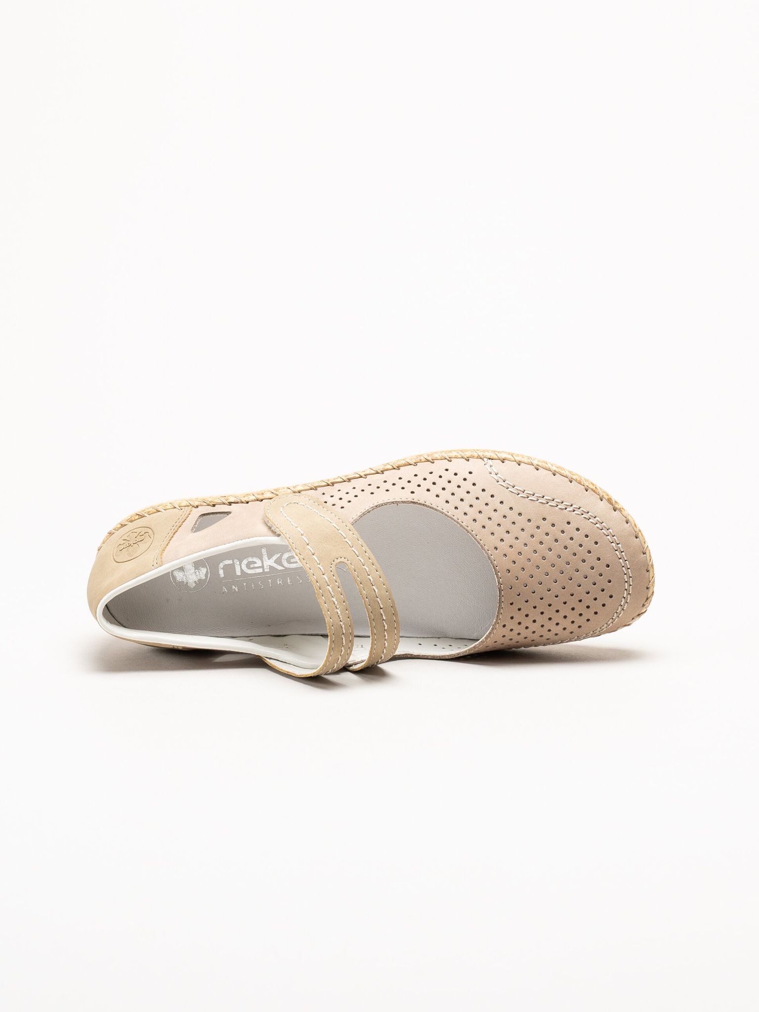 Rieker - Beige ballerinasko med sleif