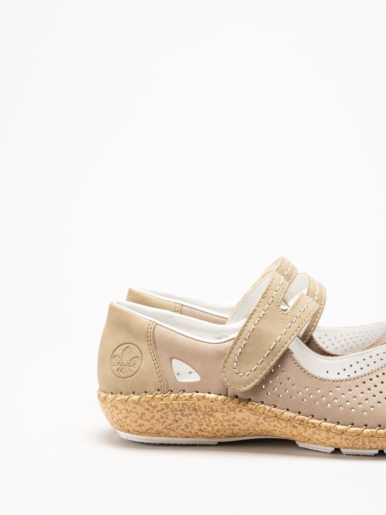 Rieker - Beige ballerinasko med sleif