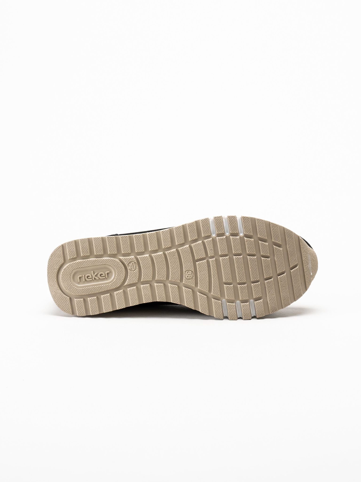 Rieker - Svarta loafers i mocka
