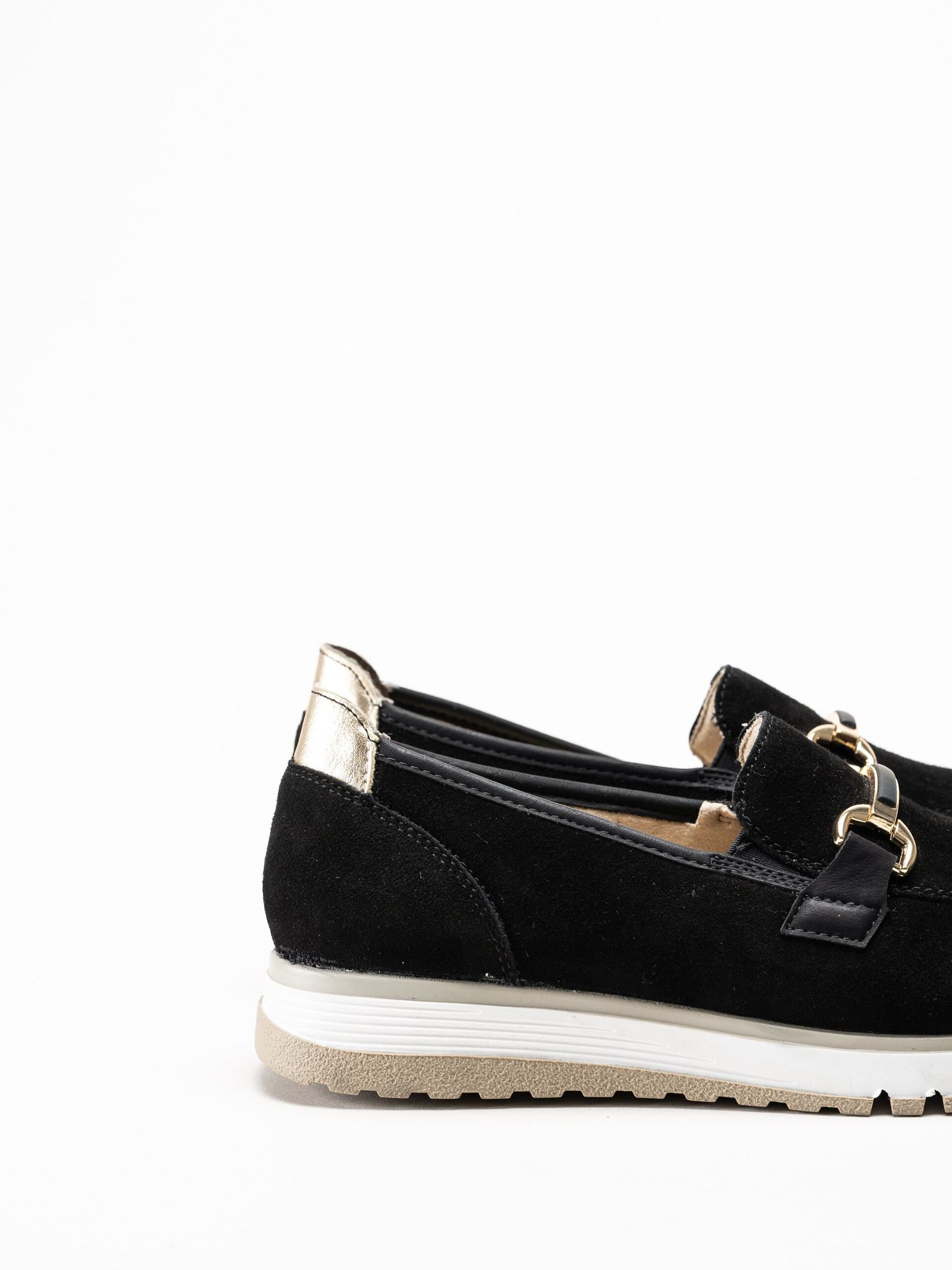 Rieker - Svarta loafers i mocka