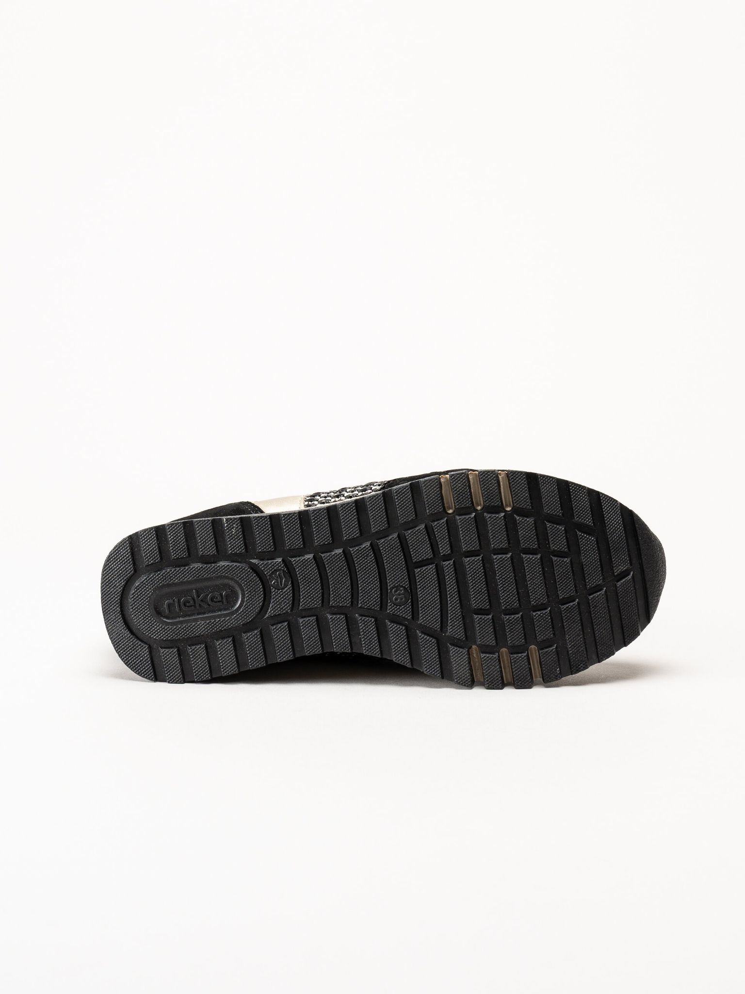 Rieker - Svarta sneakers i mocka och textil