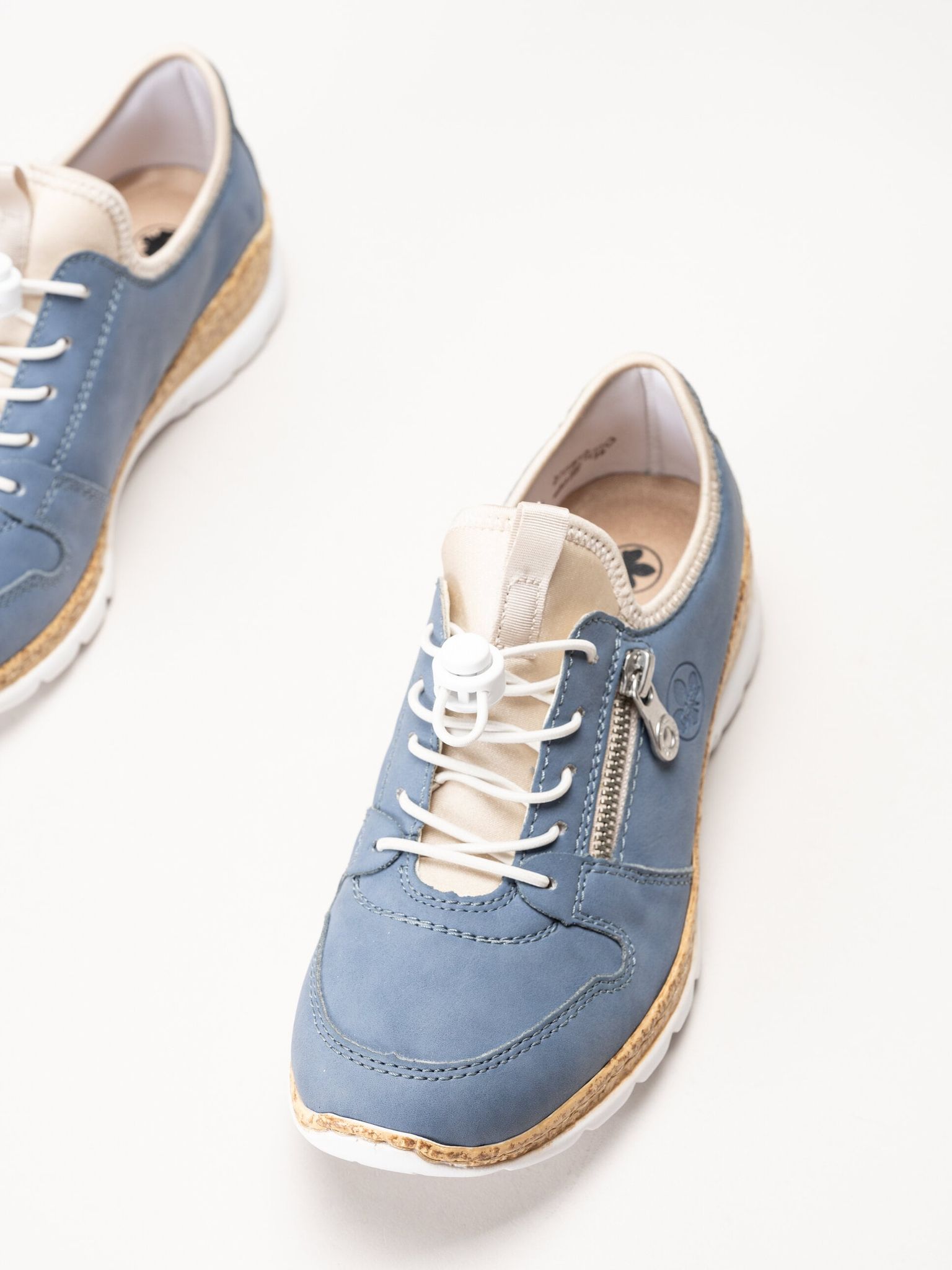 Rieker - Blå sneakers i skinnimitation