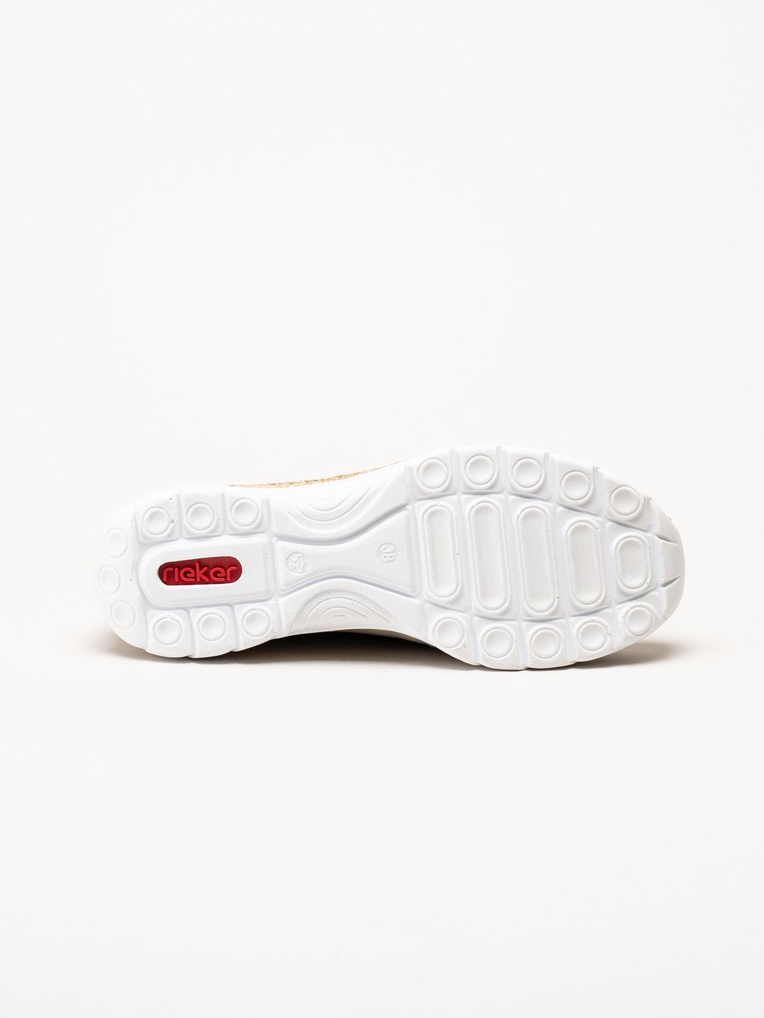 Rieker - Beige sneakers i skinnimitation