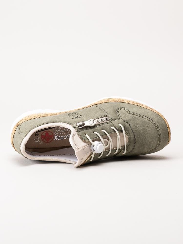 Rieker - Gröna sneakers i skinnimitation
