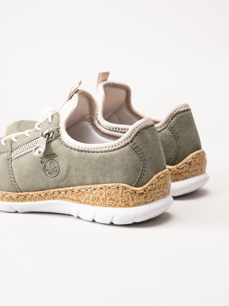 Rieker - Gröna sneakers i skinnimitation