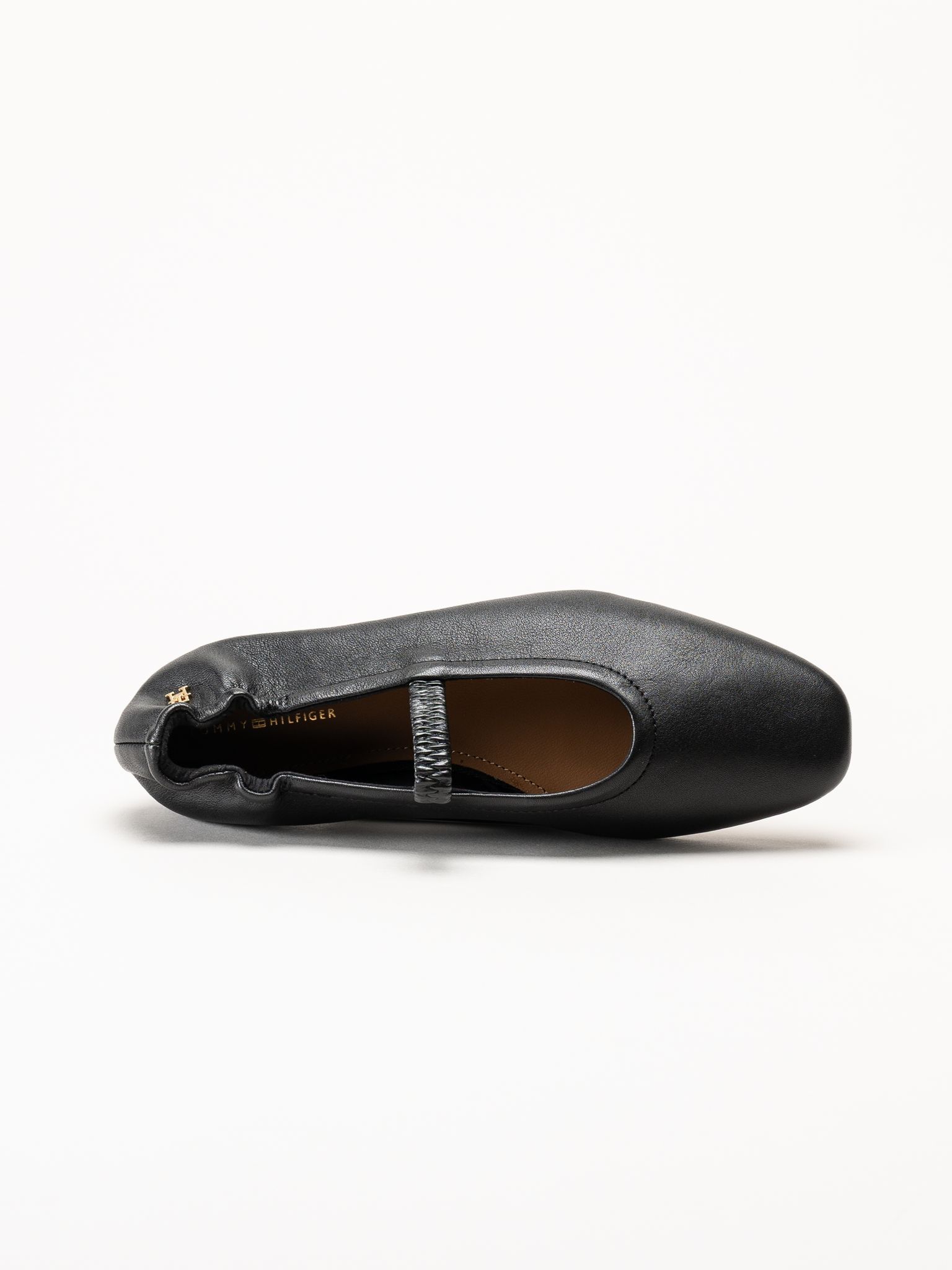 Tommy Hilfiger - Leather Ellastic - Svarta ballerinaskor i skinn