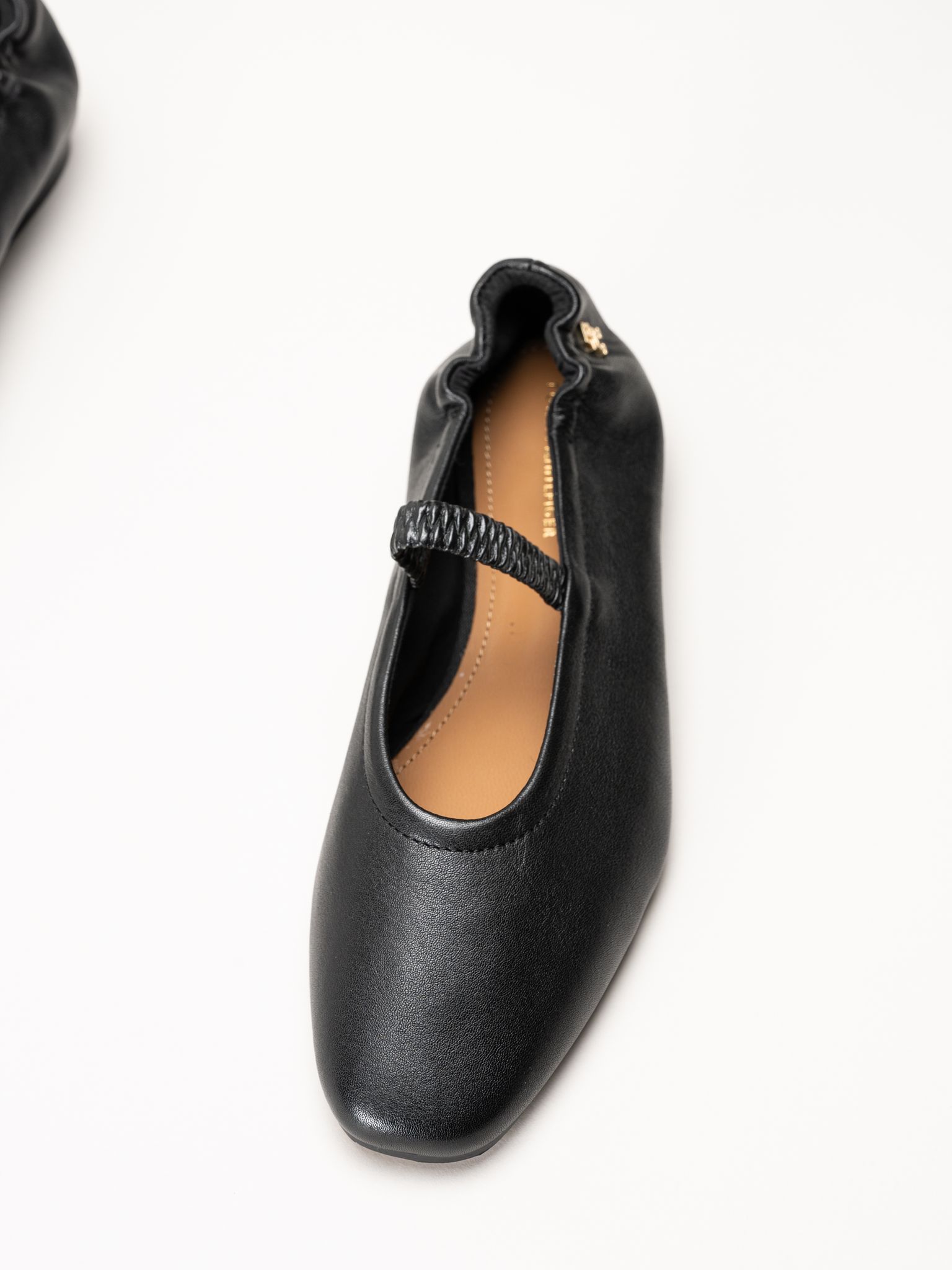 Tommy Hilfiger - Leather Ellastic - Svarta ballerinaskor i skinn