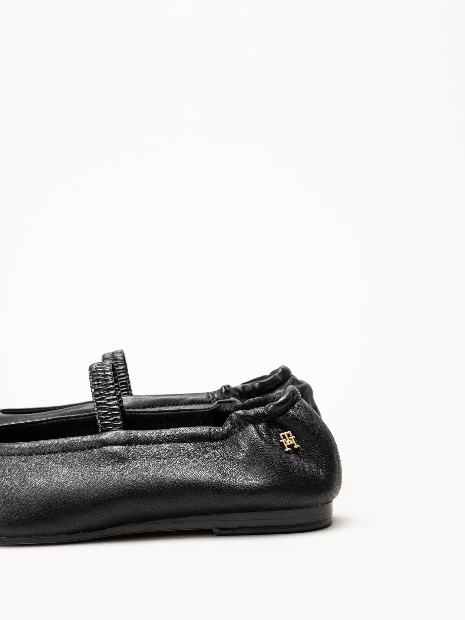 Tommy Hilfiger - Leather Ellastic - Svarta ballerinaskor i skinn