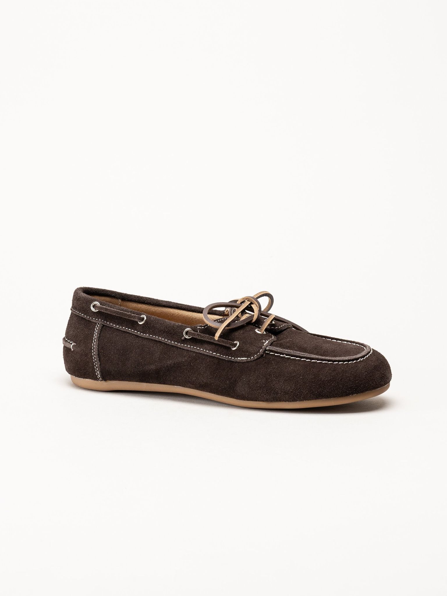 Duffy - Maucini Due - Mörkbruna loafers i mocka