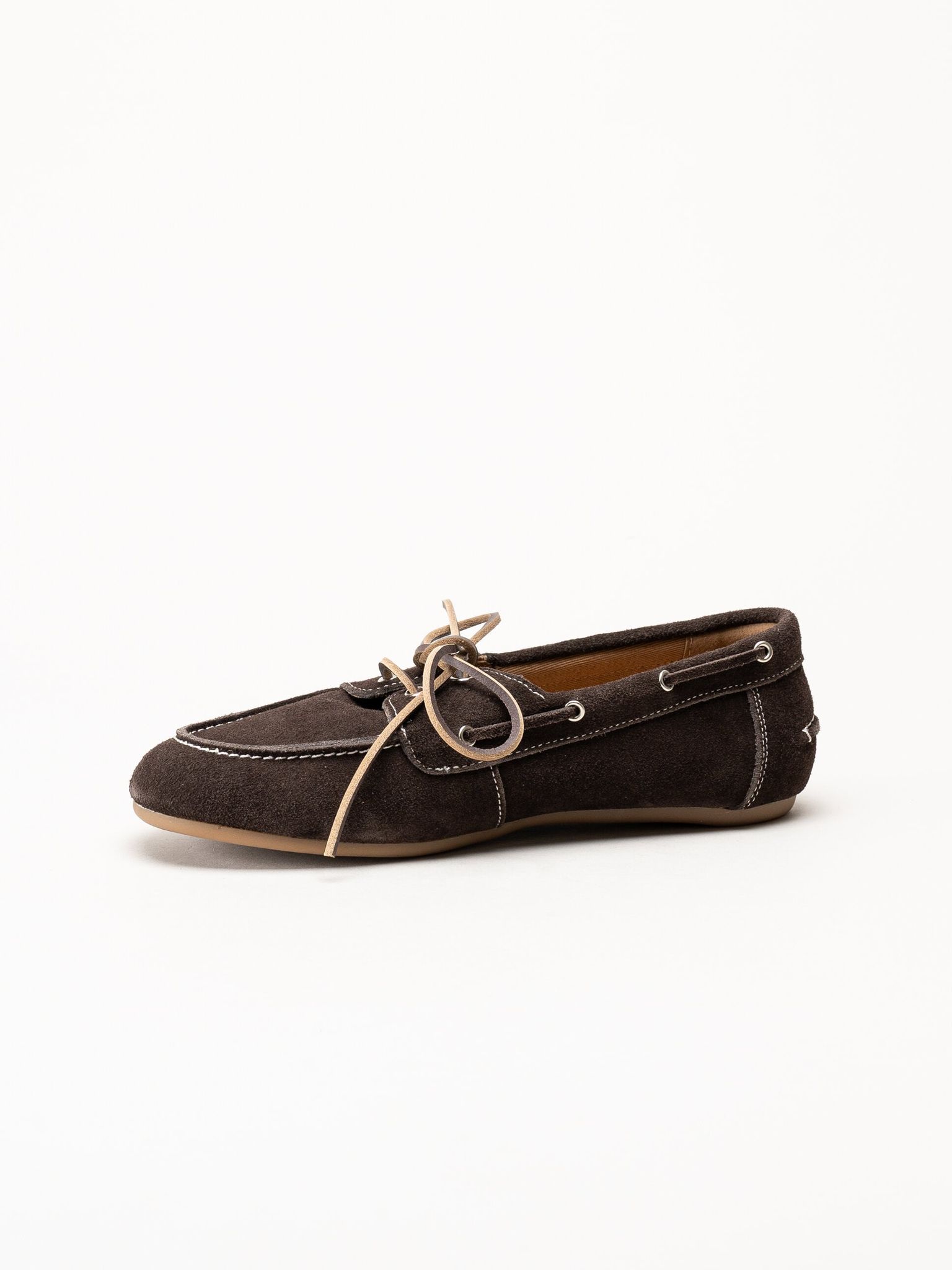 Duffy - Maucini Due - Mörkbruna loafers i mocka