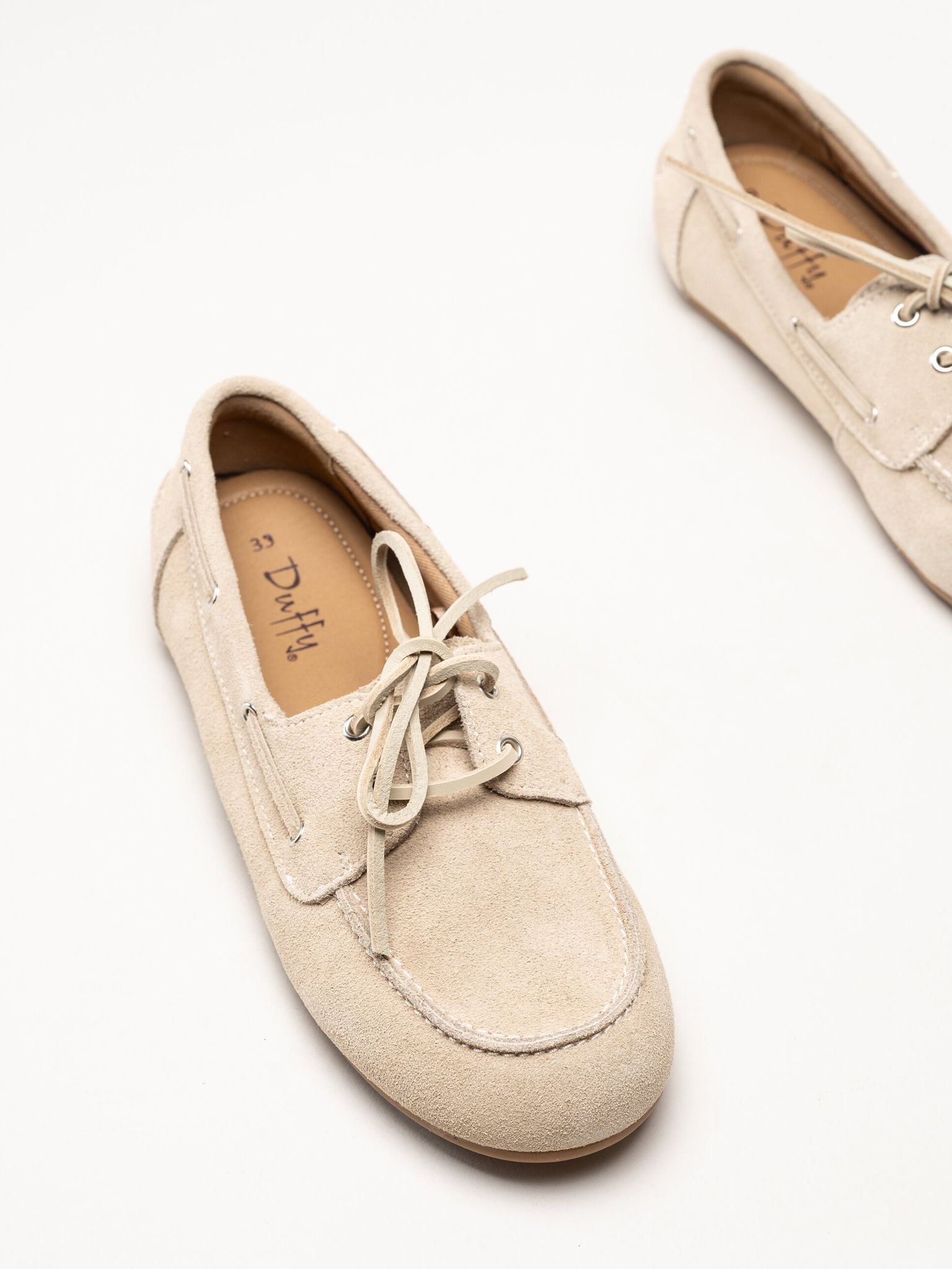 Duffy - Maucini Due - Beige loafers i mocka