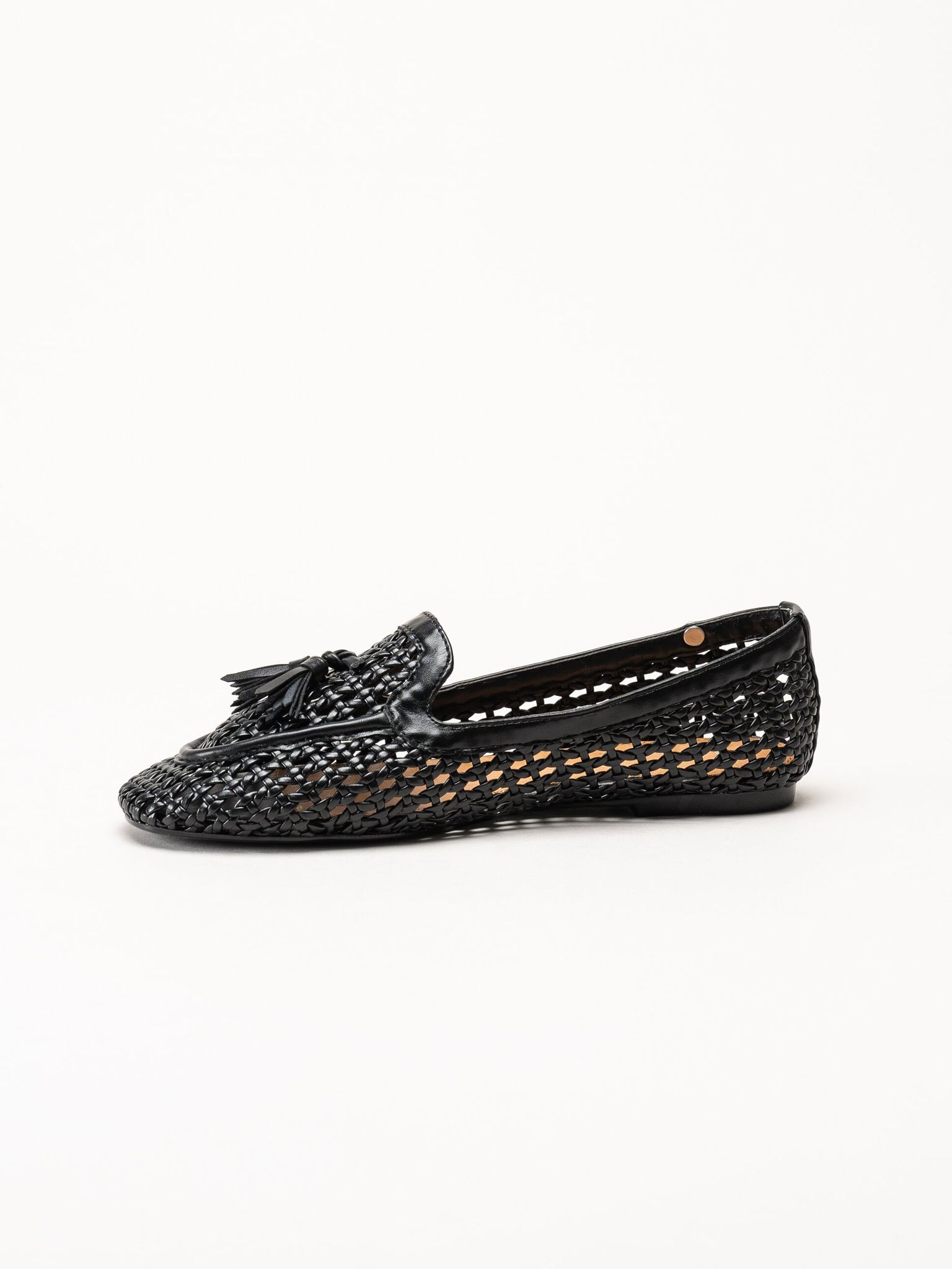 Duffy - Svarta flätade loafers