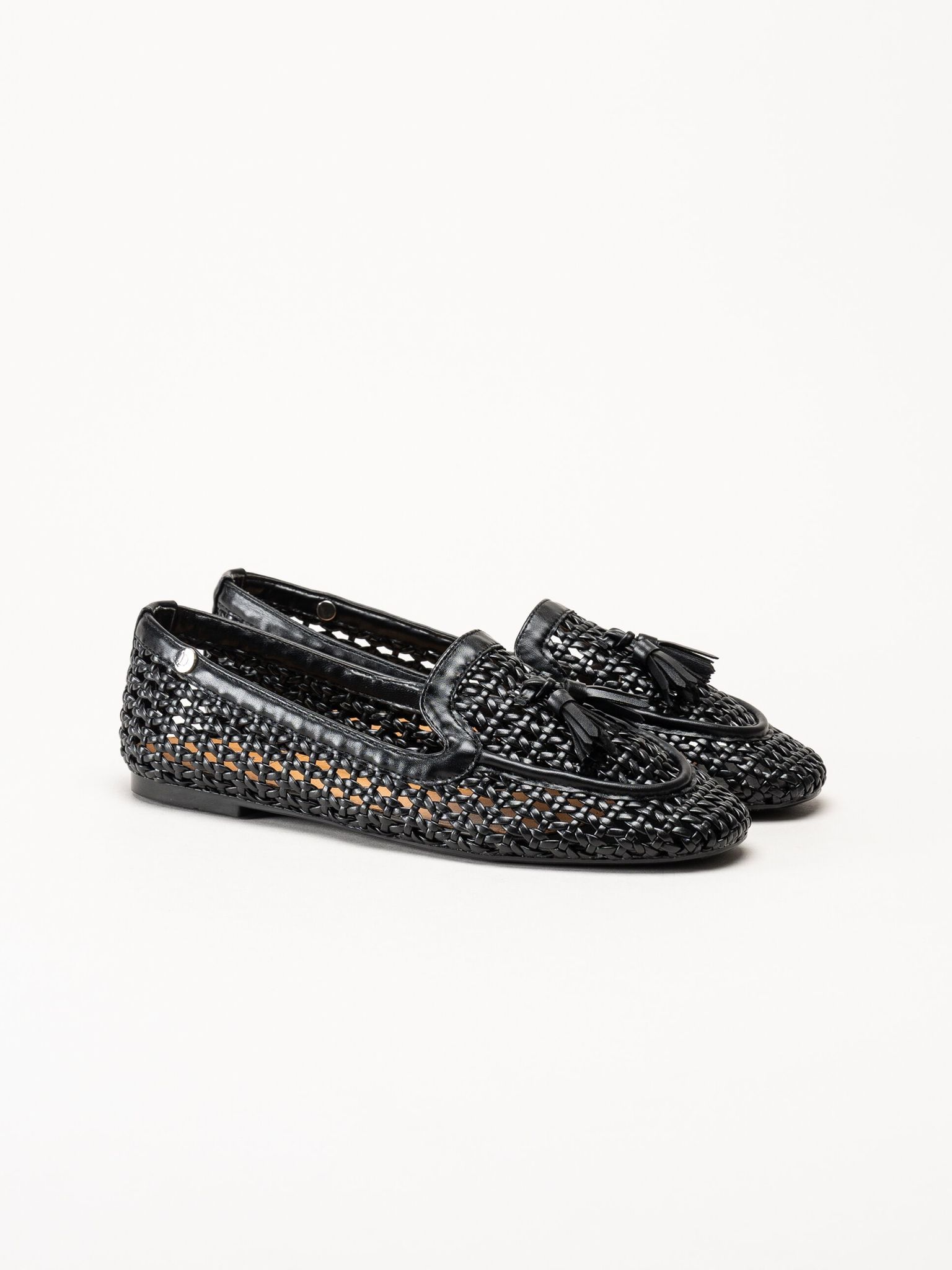 Duffy - Svarta flätade loafers