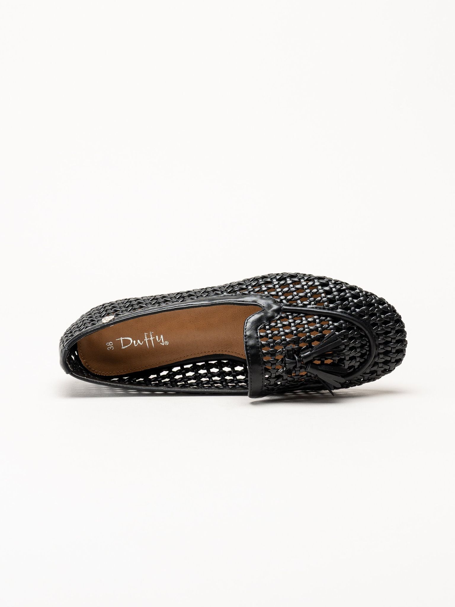 Duffy - Svarta flätade loafers