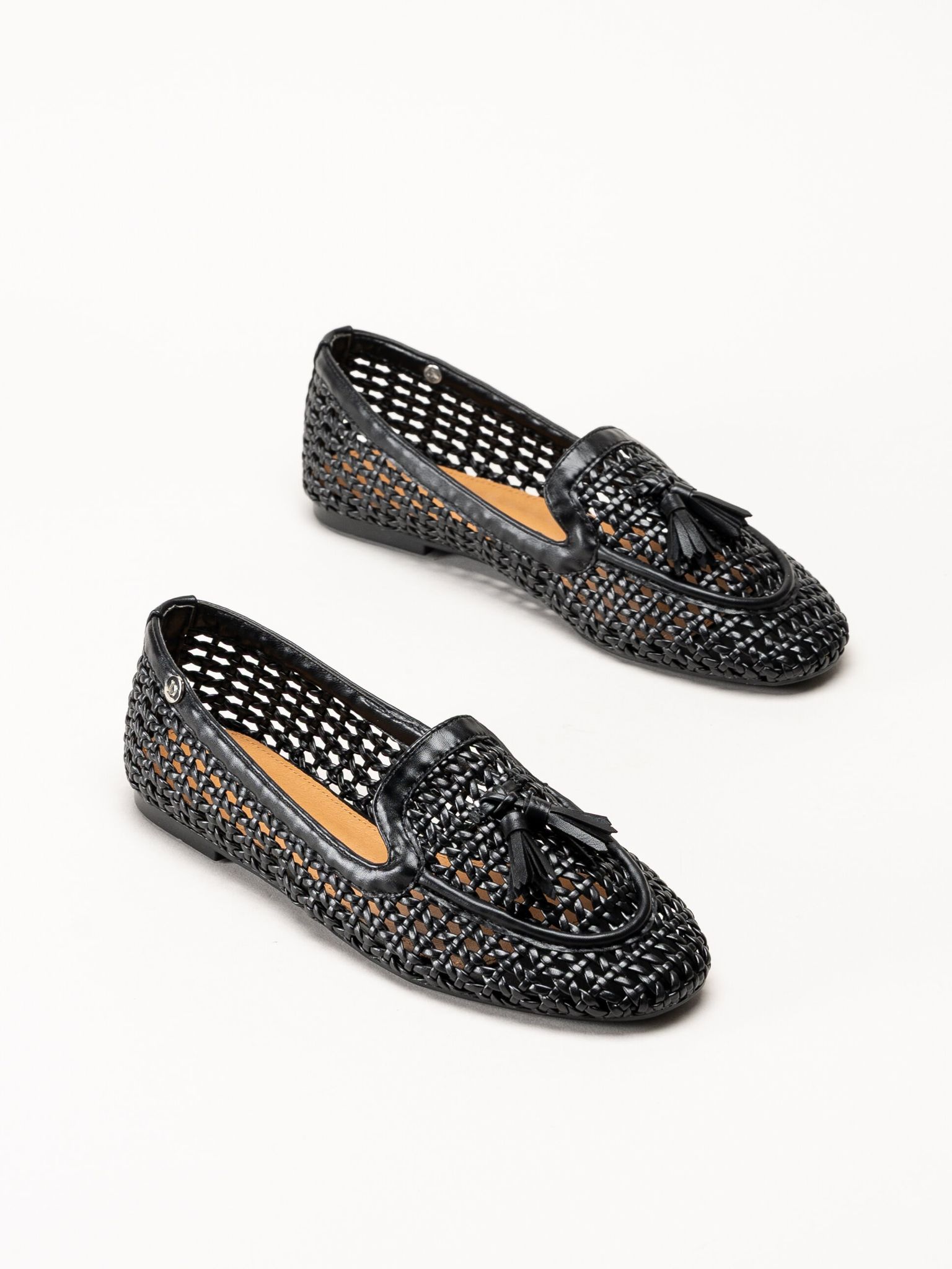 Duffy - Svarta flätade loafers