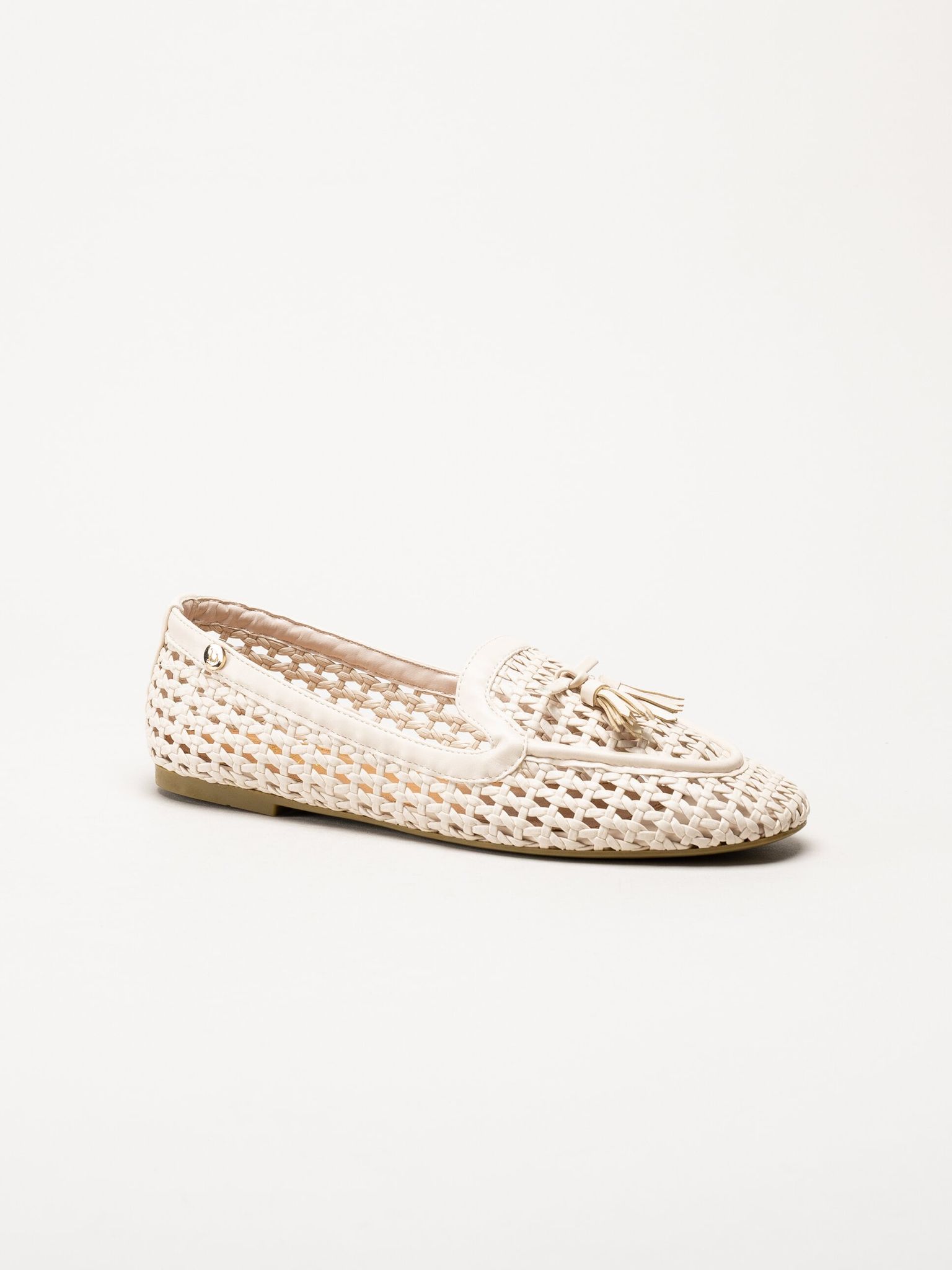 Duffy - Beige flätad loafers